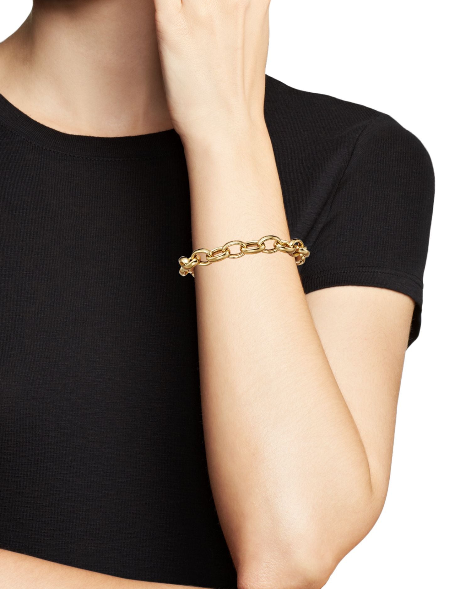 Thick Oval Link Chain Bracelet in 14K Yellow Gold - Exclusive
