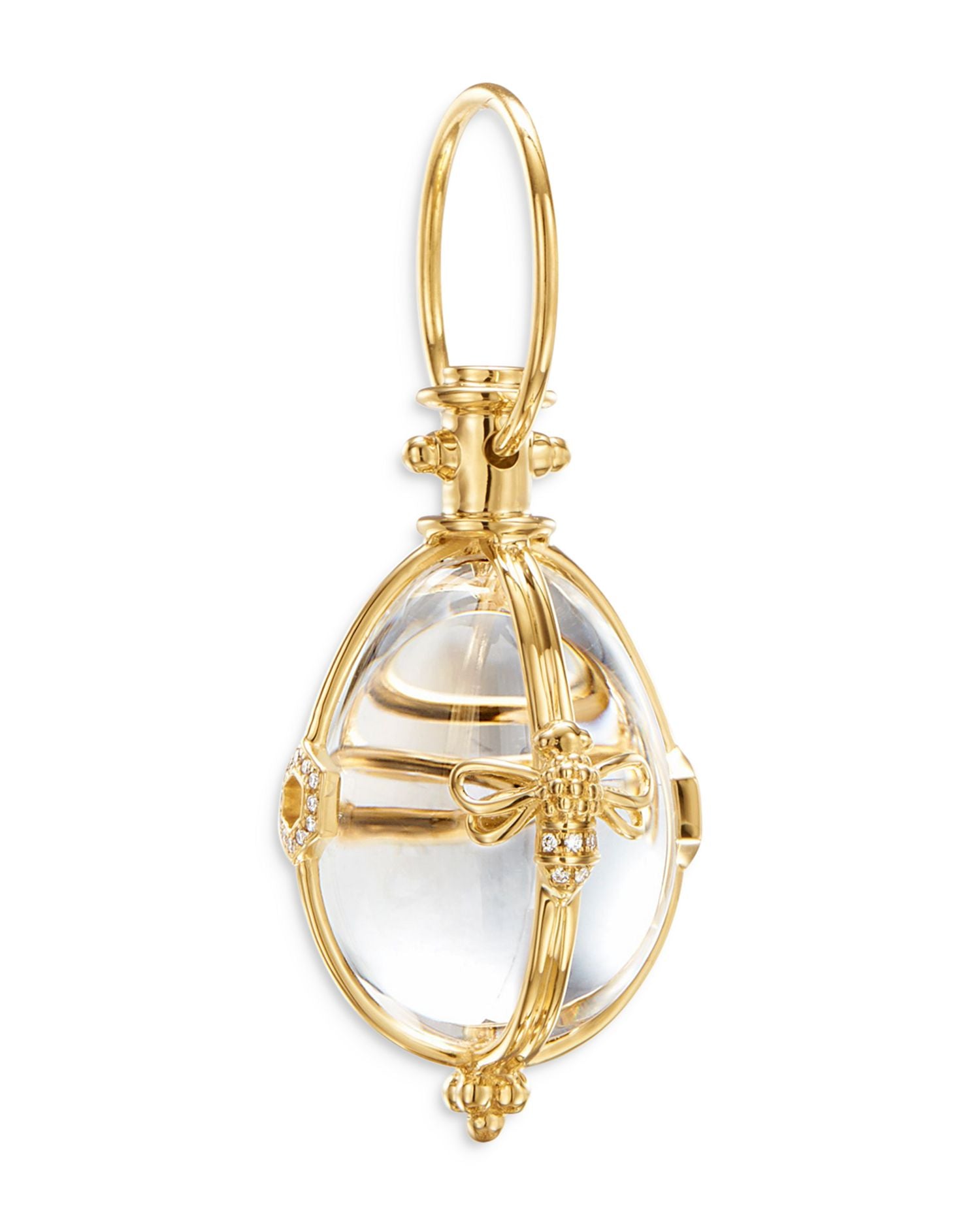 18K Yellow Gold Classic Bee Crystal Amulet