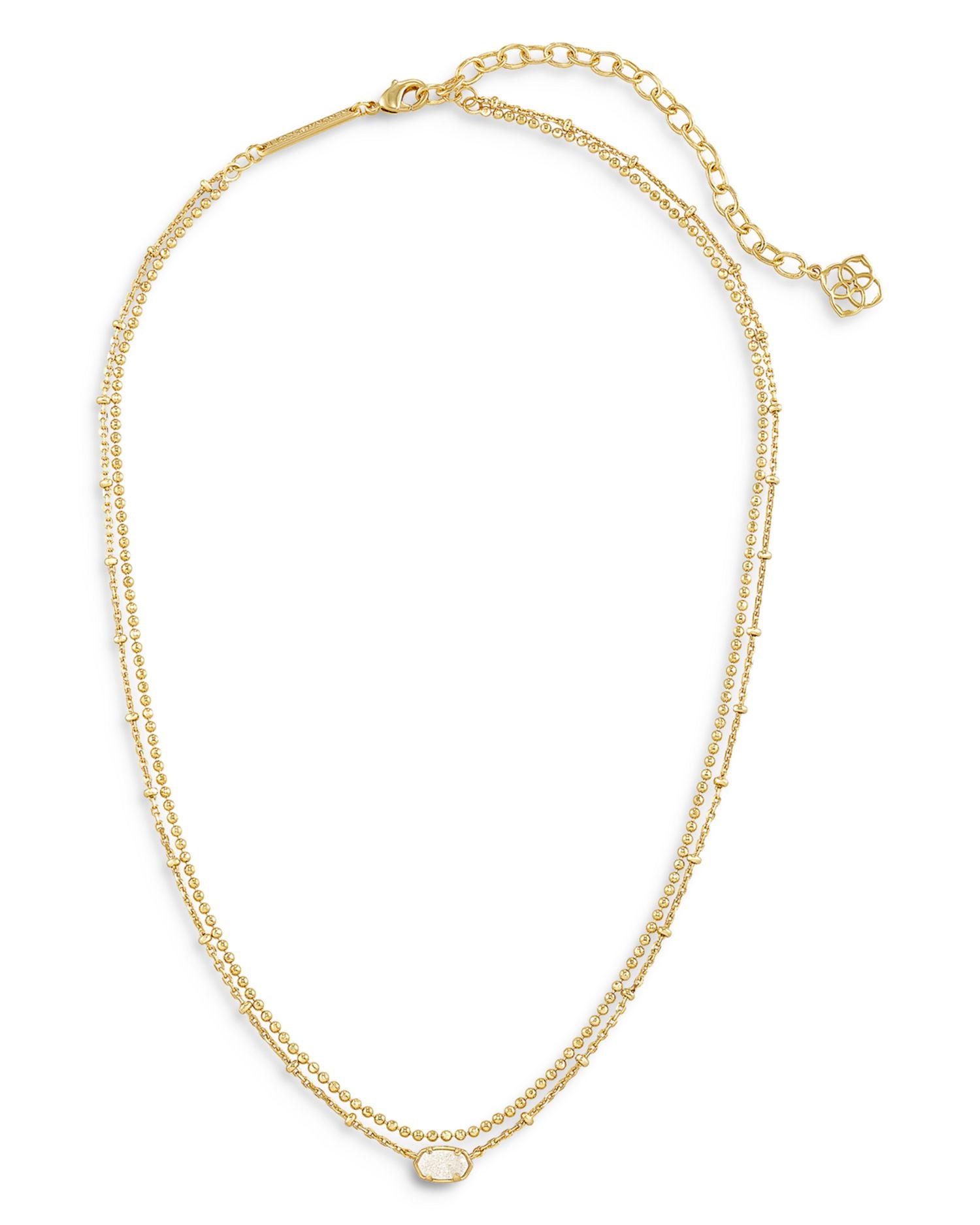 Emilie Mother of Pearl Layered Necklace, 15.5-18.5'