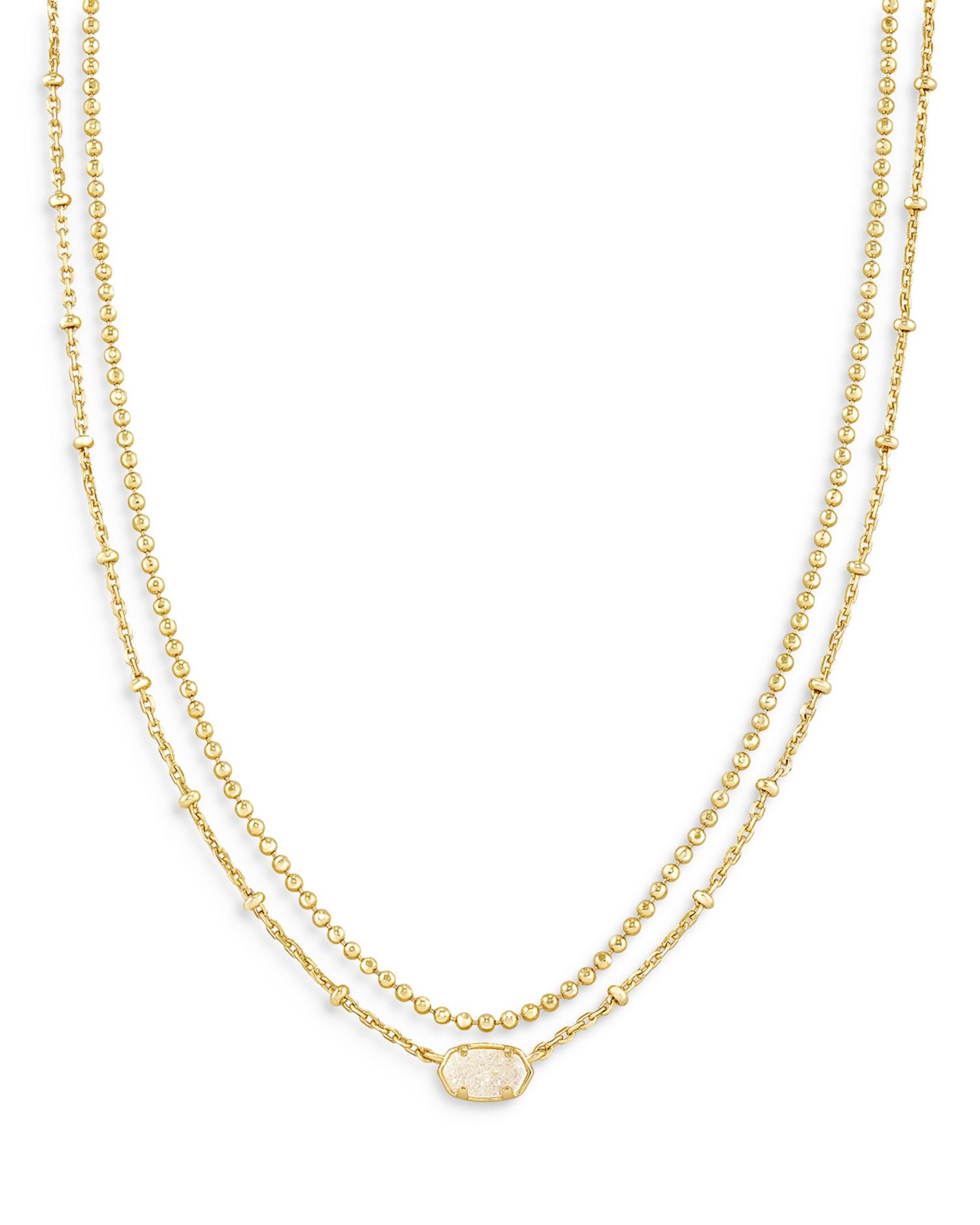 Emilie Mother of Pearl Layered Necklace, 15.5-18.5'