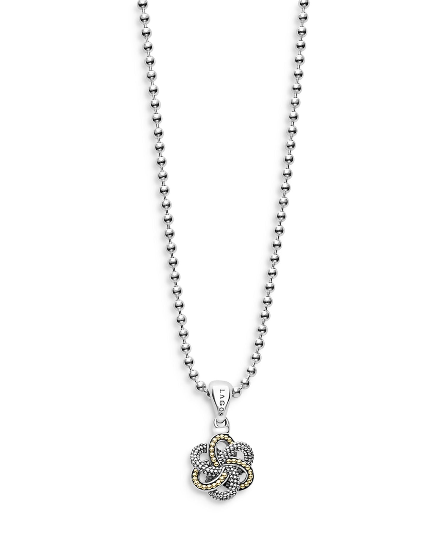 Sterling Silver & 18K Yellow Gold Love Knot Pendant Necklace, 18'
