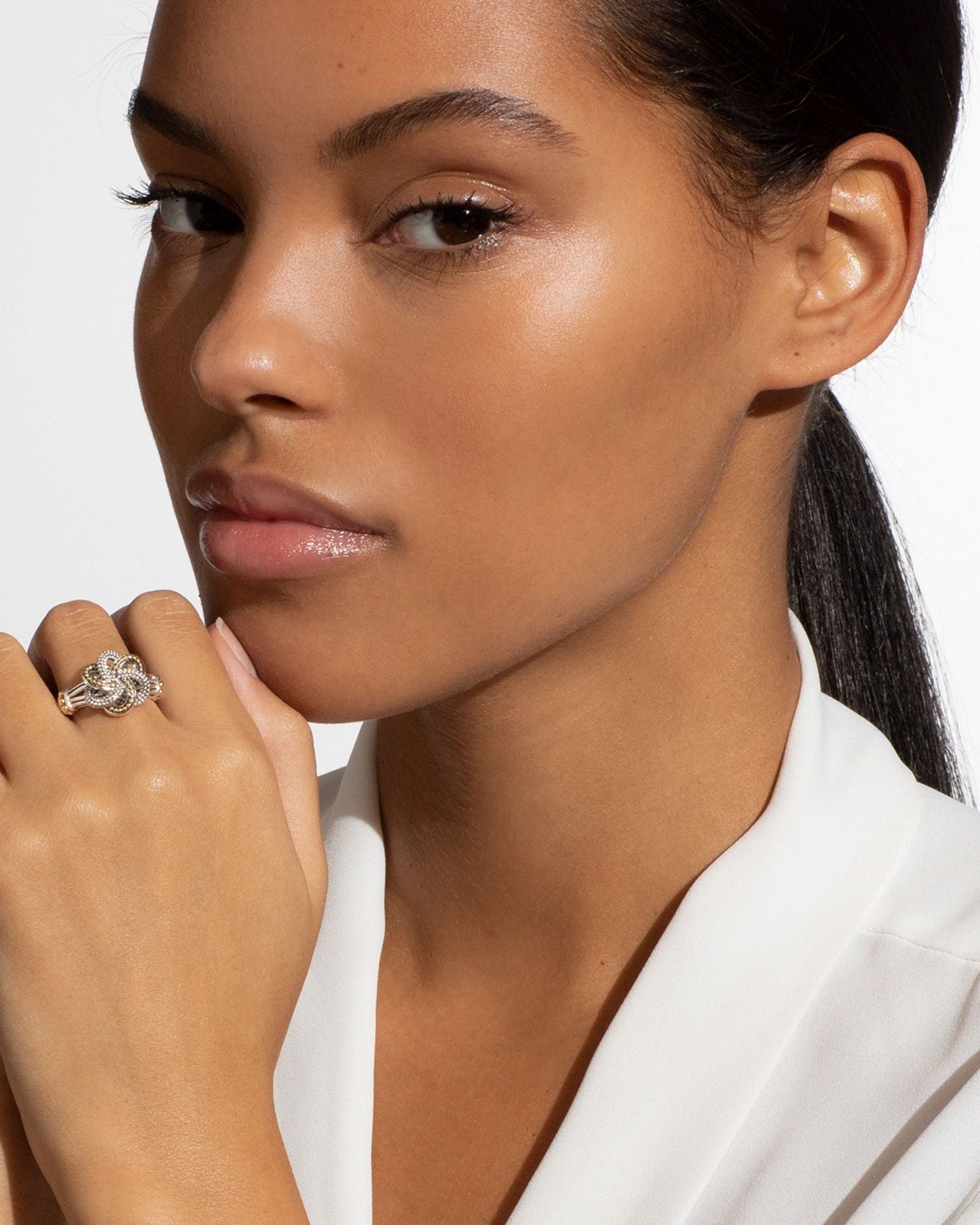 Sterling Silver & 18K Yellow Gold Love Knot Ring