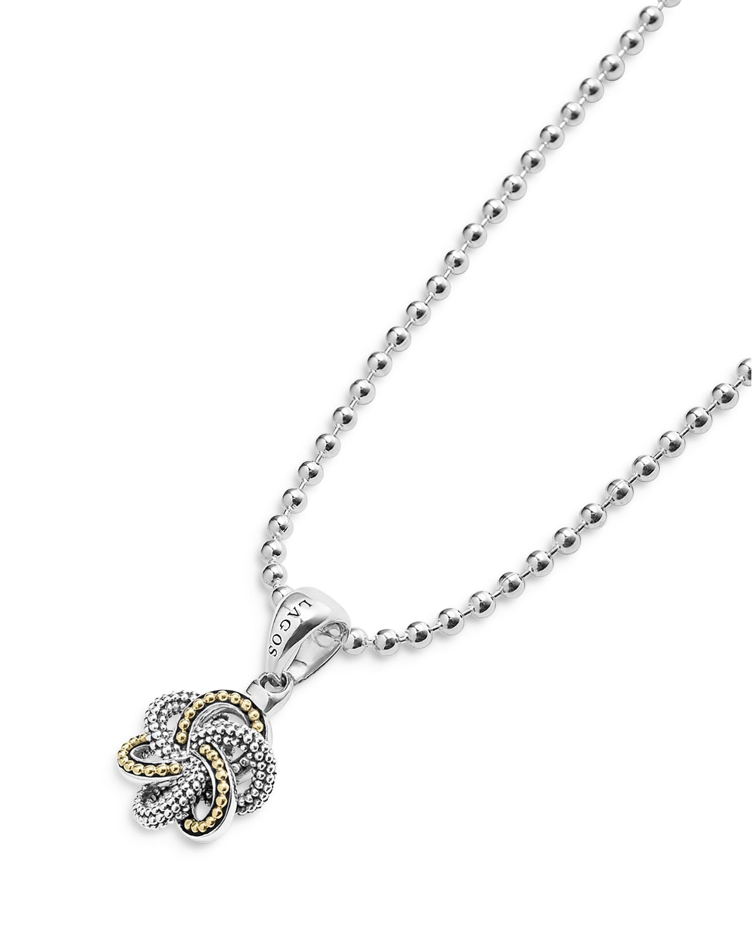 Sterling Silver & 18K Yellow Gold Love Knot Pendant Necklace, 18'