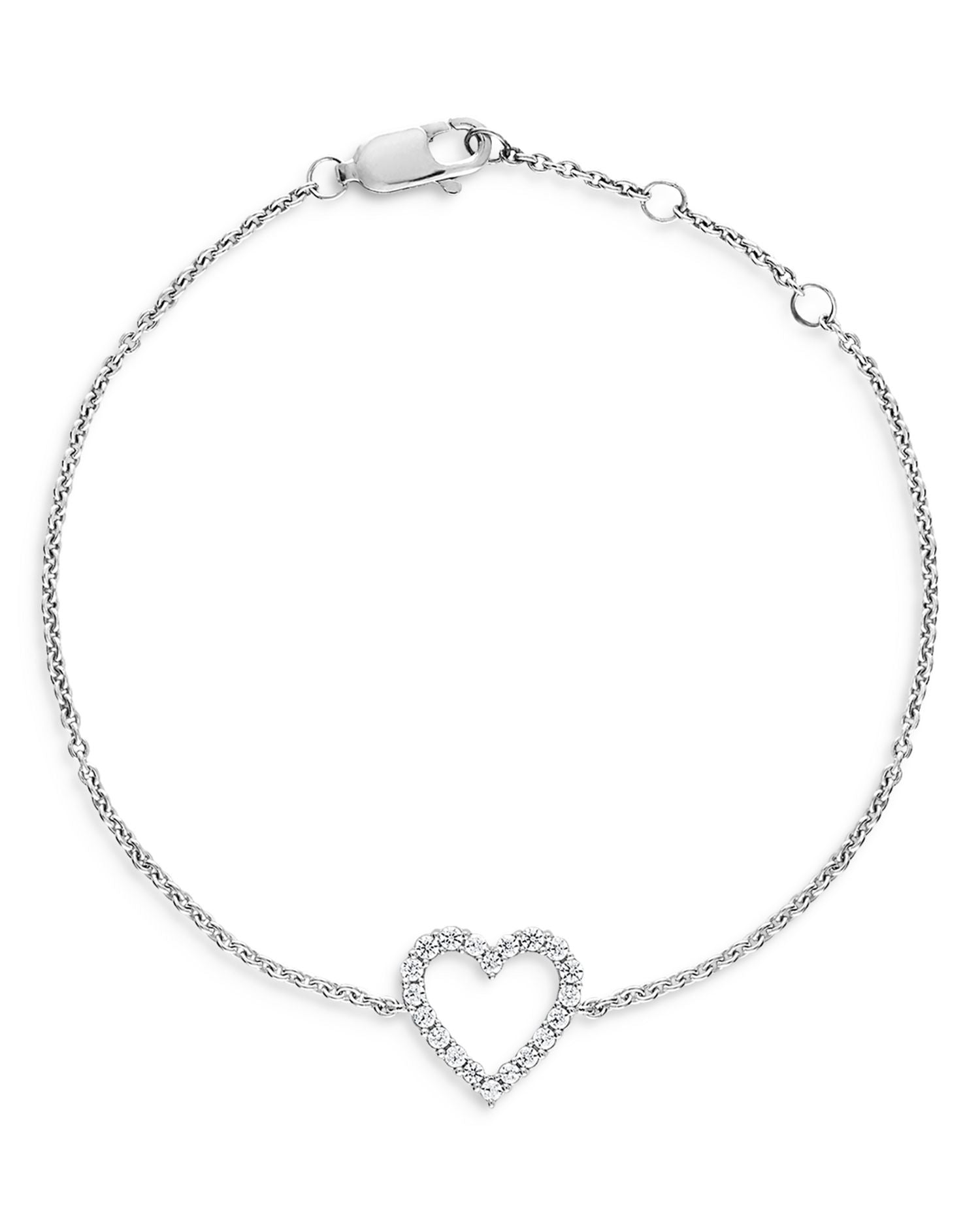 Diamond Heart Bracelet in 14K White Gold, 0.25 ct. t.w. - Exclusive