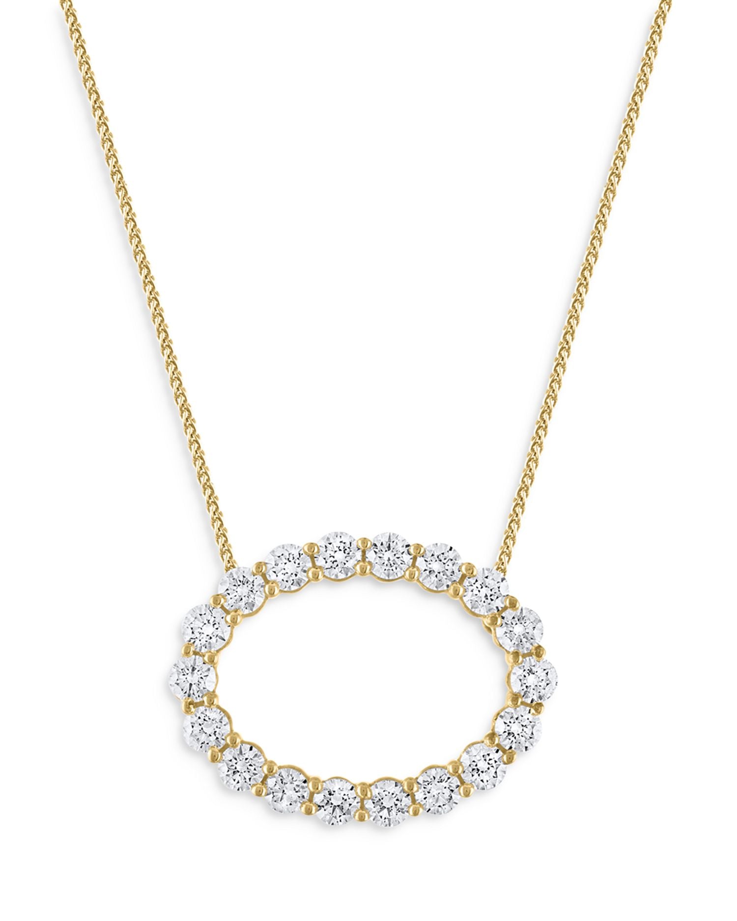 Diamond Circle Pendant Necklace in 14K Yellow Gold, 2.0 ct. t.w. - Exclusive