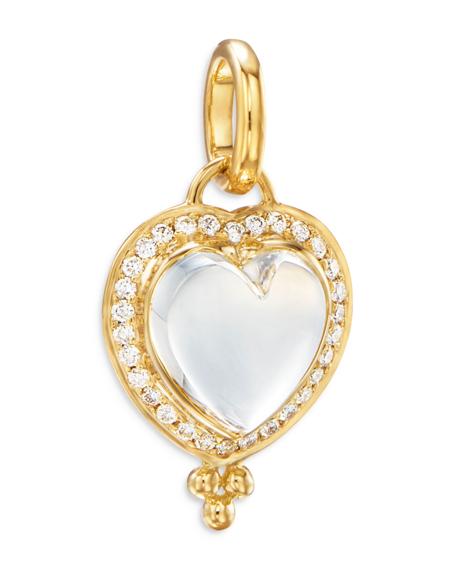 18K Rock Crystal & Diamond Heart Pendant