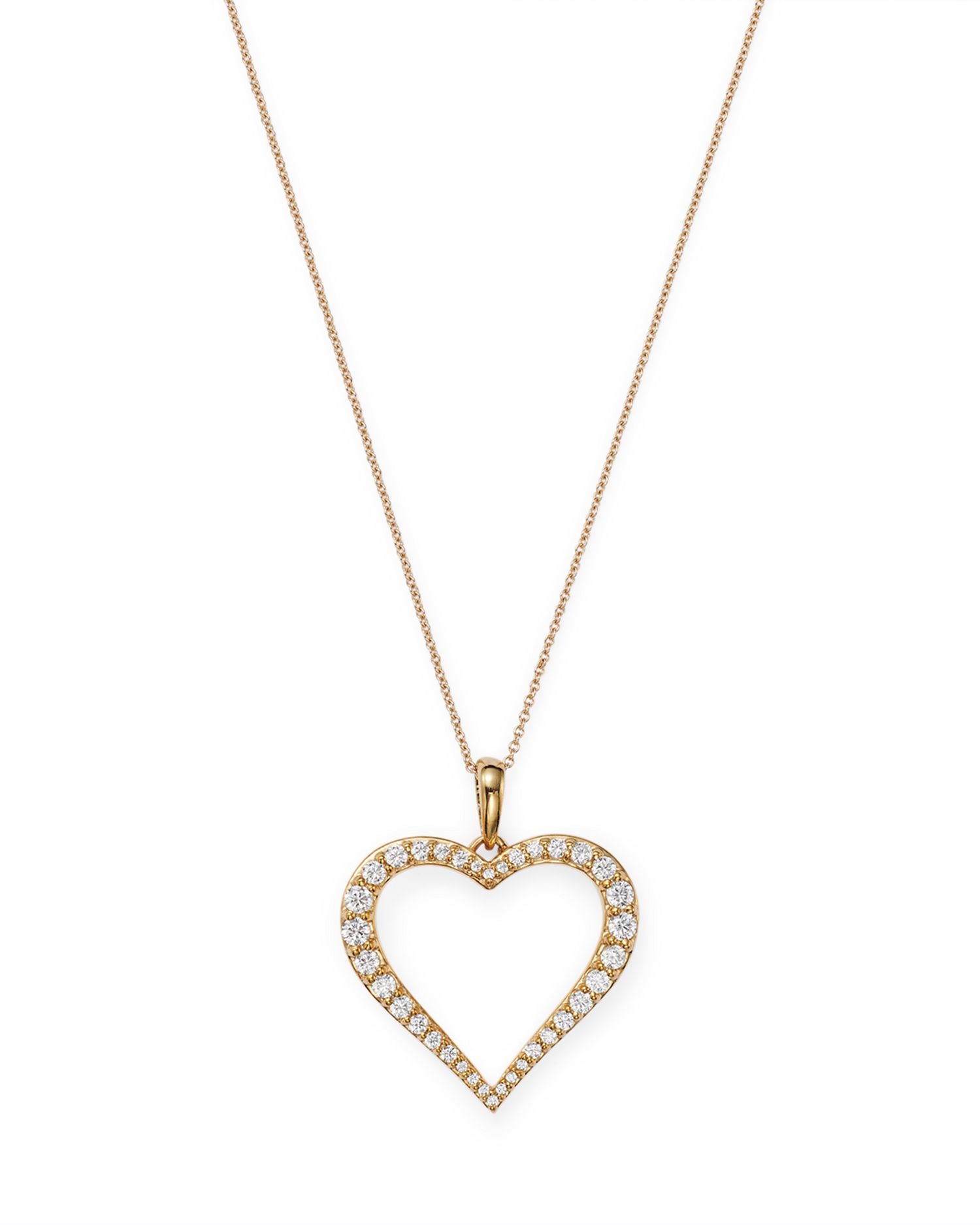 Diamond Heart Pendant Necklace in 14K Yellow Gold, 0.5 ct. t.w. - Exclusive