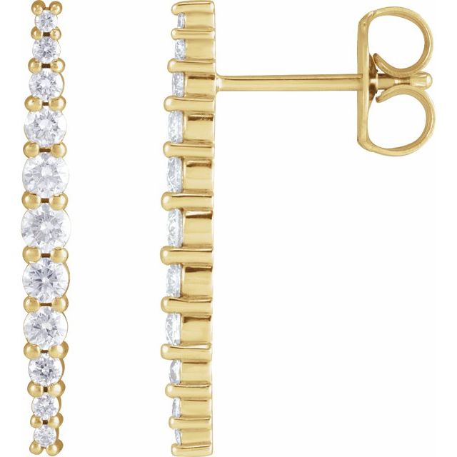 1.2Ct Lab-grown Diamond Earrings in 14K Yellow Gold