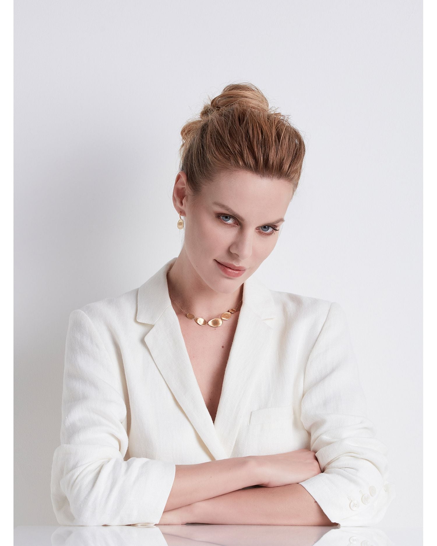 18K Yellow Gold Lunaria Small Drop Earrings