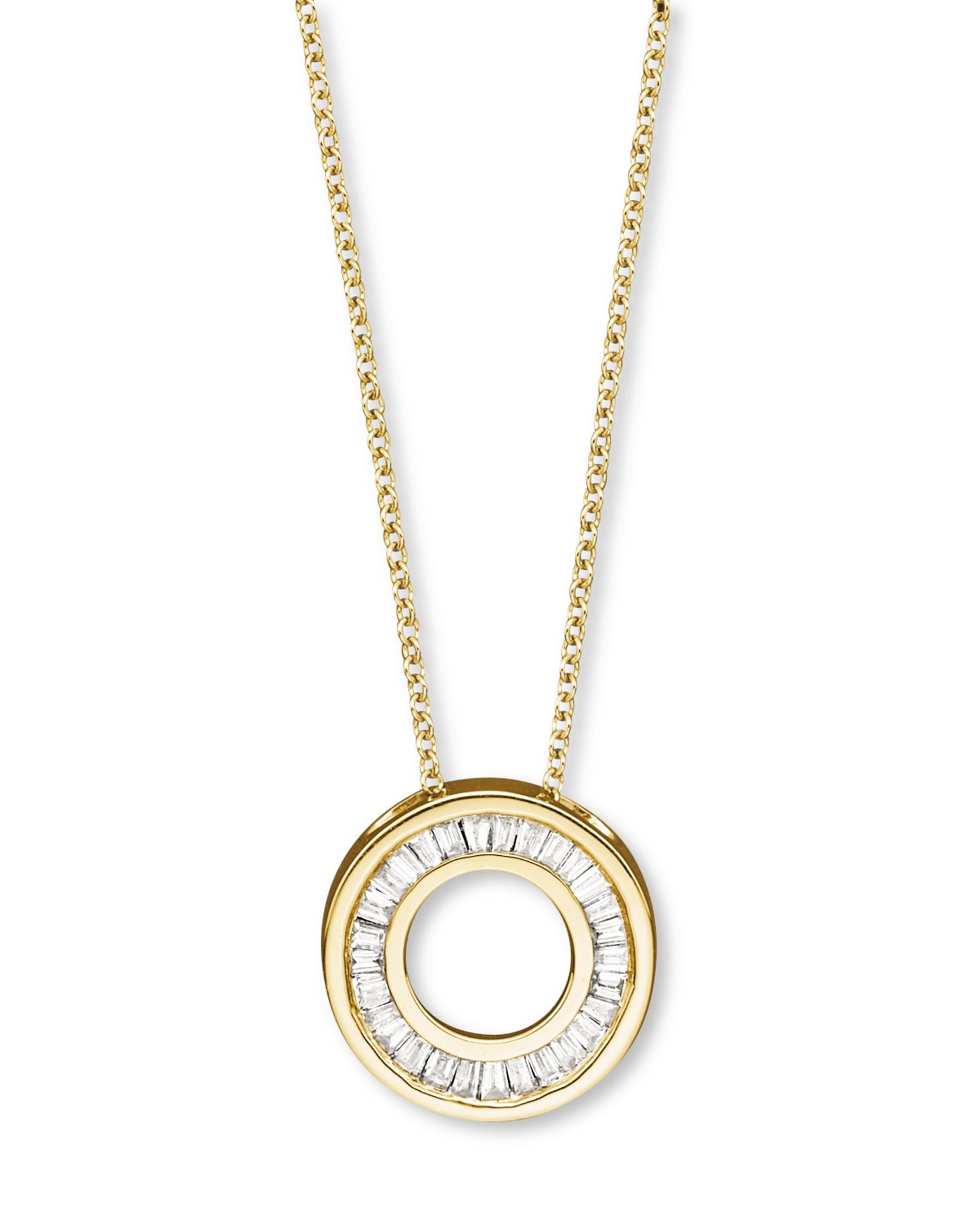 Diamond Gold Circle Pendant Necklace in 14K Yellow, 0.20 ct. t.w. - Exclusive