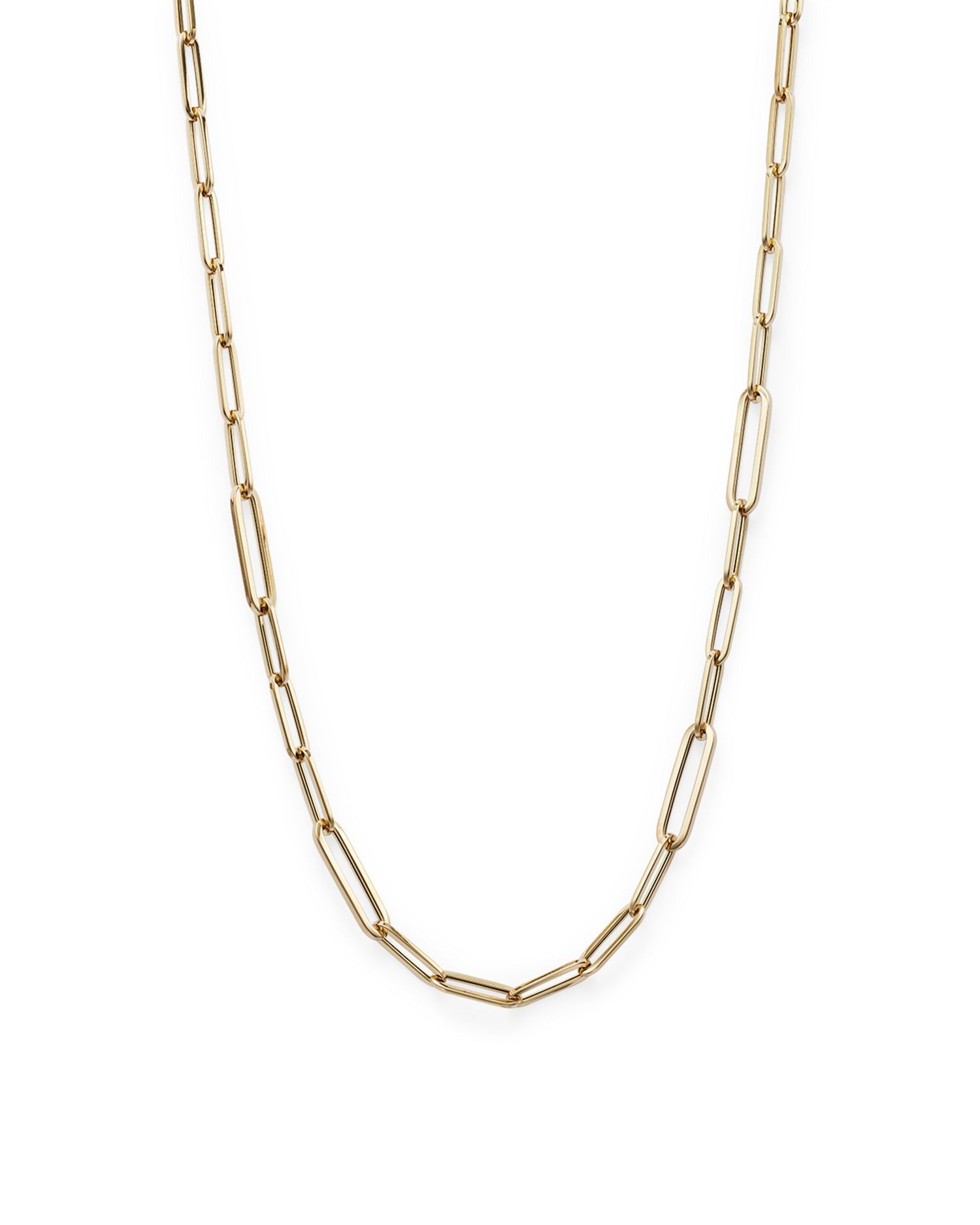 18K Yellow Gold Polished Oval Link Chain Necklace, 17'