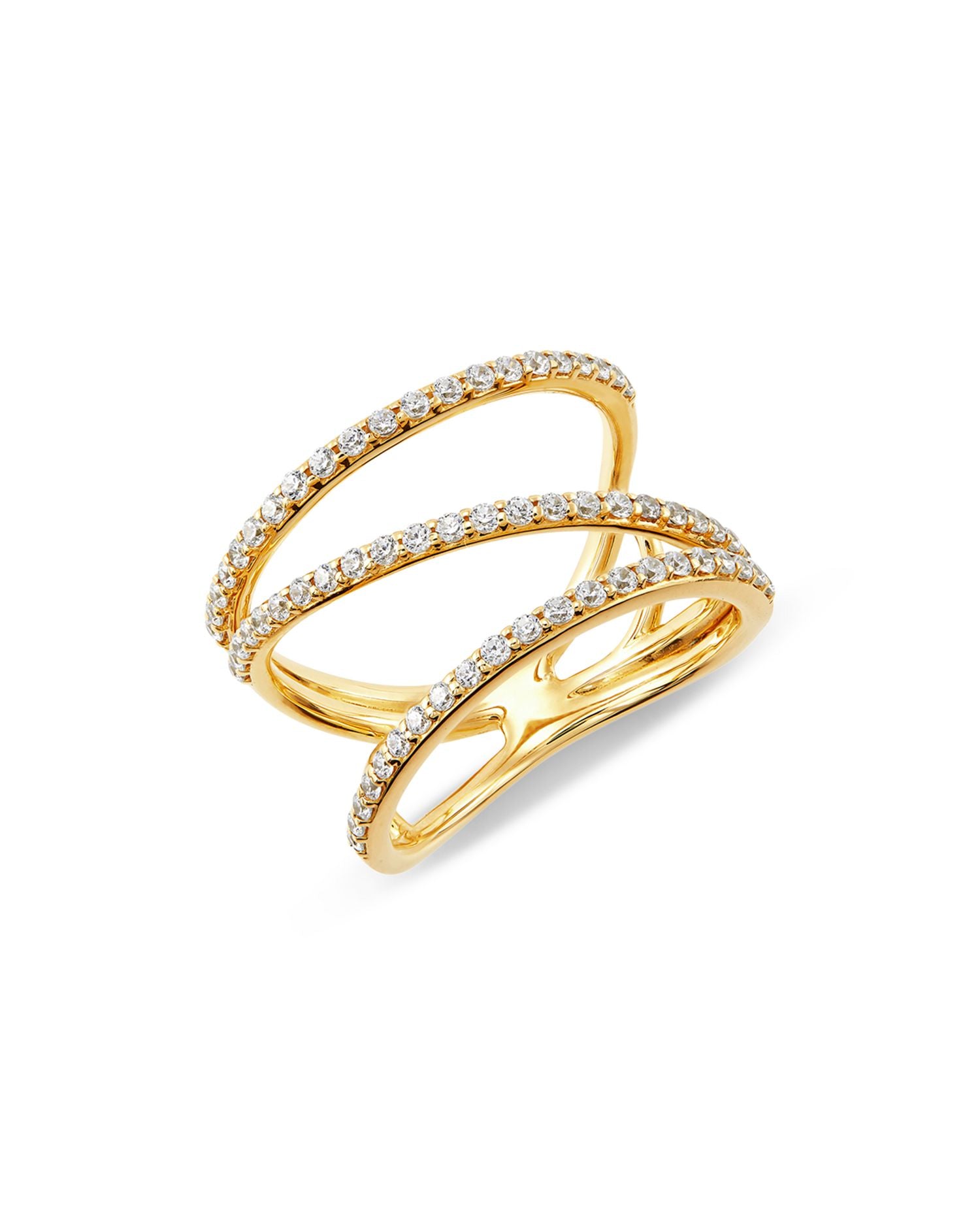 Diamond Diagonal Ring in 14K Yellow Gold, 0.50 ct. t.w. - Exclusive