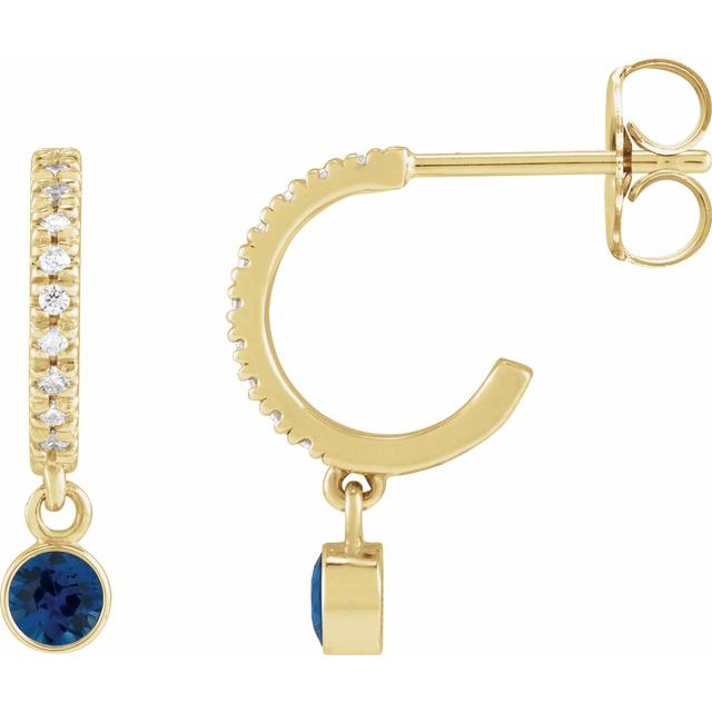 0.08Ct Lab-grown and Natural Diamond Hoop Earrings in 14K Rose Gold