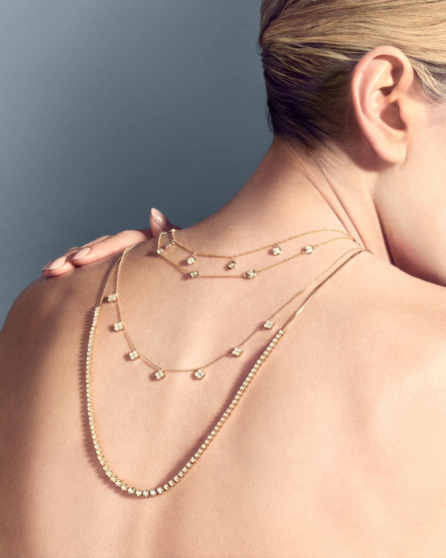 Diamond Droplet Necklace in 14K Yellow Gold,0 .50 ct. t.w. - Exclusive