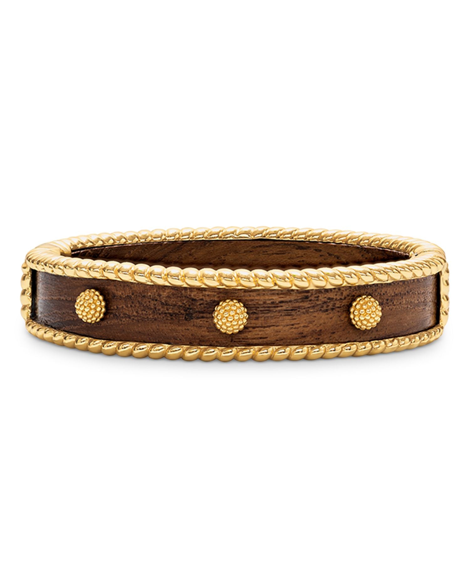Berry Teak Bangle Bracelet in 18K Gold Plate