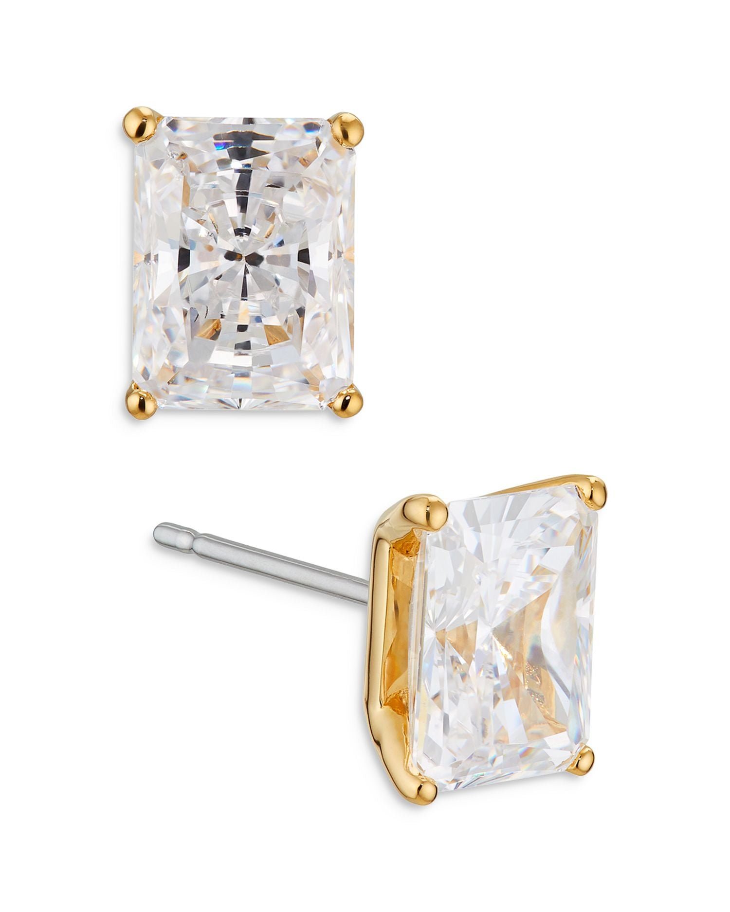 Modern Love Emerald Cut Cubic Zirconia Stud Earrings