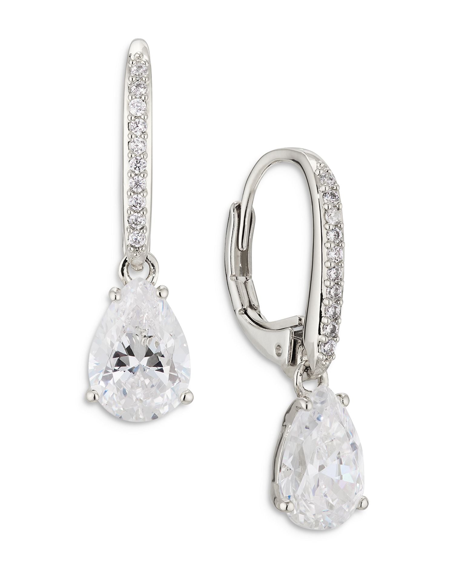Modern Love Pavé & Pear Shape Cubic Zirconia Drop Earrings
