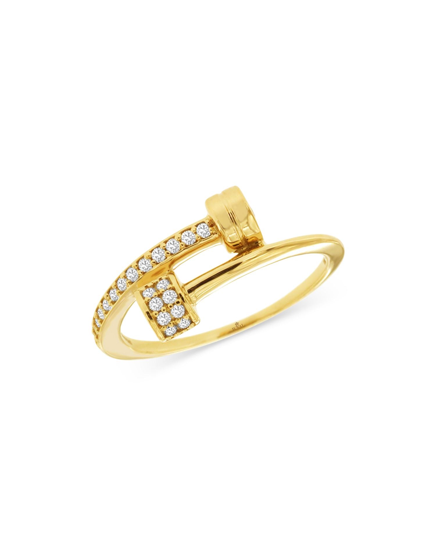 Diamond Bypass Ring in 14K Yellow Gold, 0.20 ct. t.w.- Exclusive