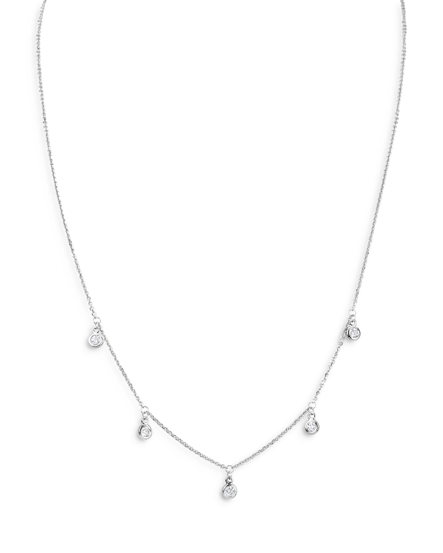 Diamond Droplet Station Necklace in 14K White Gold or 14K Yellow Gold, 0.30 ct. t.w. - Exclusive