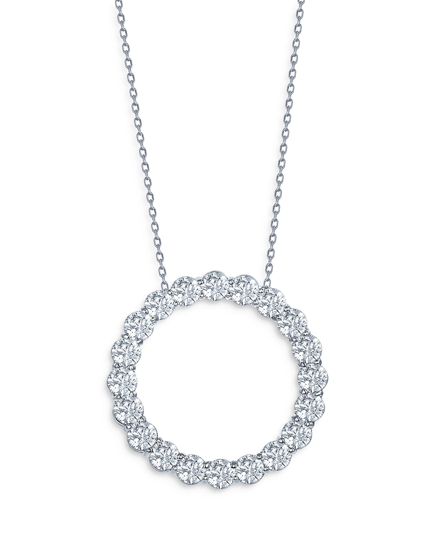 Diamond Circle Pendant Necklace in 14K White Gold, 5.0 ct. t.w. - Exclusive