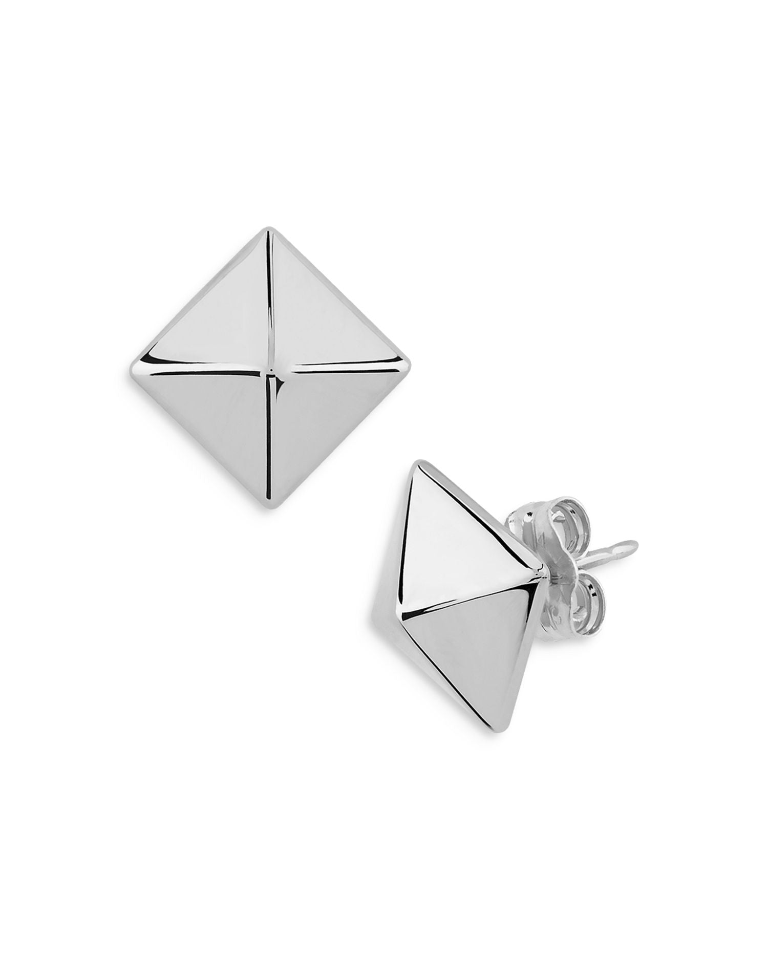Sterling Silver Pyramid Studs - Exclusive