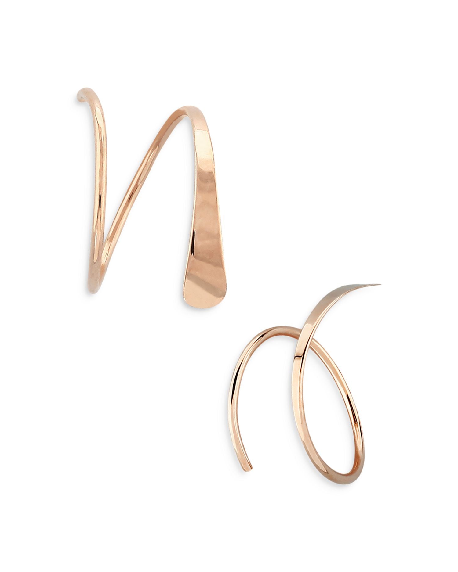 14K Rose Gold Tapered Wire Cuff Earrings - Exclusive