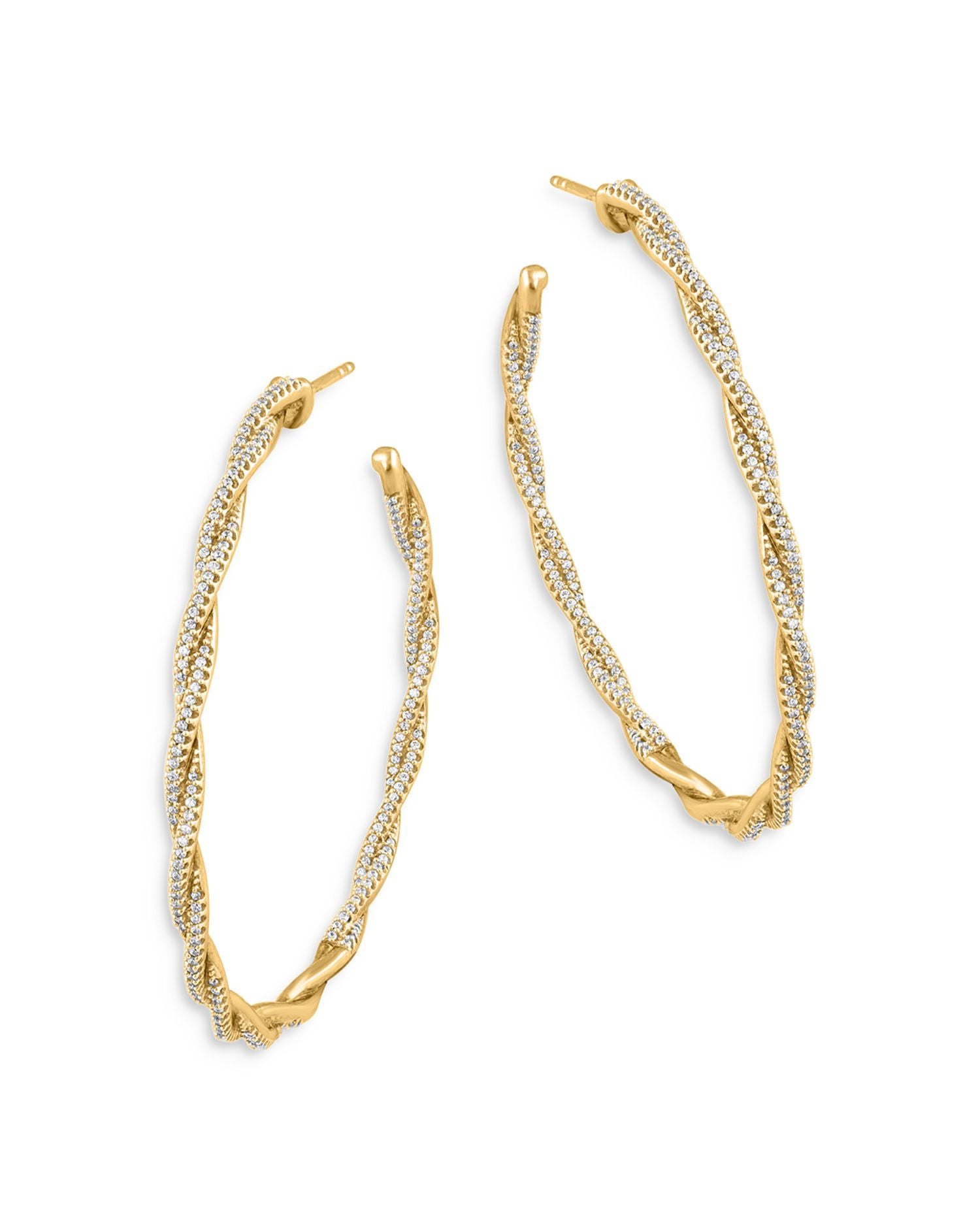 Diamond Twist Hoop Earrings in 14K Yellow Gold, 1.0 ct. t.w. - Exclusive