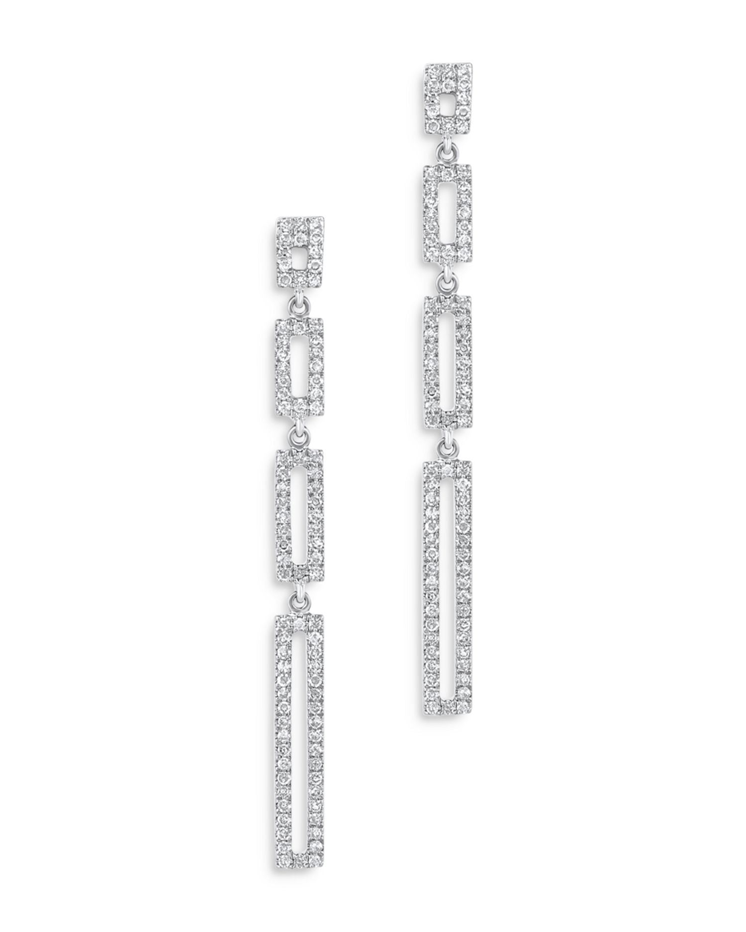 Diamond Link Drop Earrings in 14K White Gold, 0.33 ct. t.w. - Exclusive
