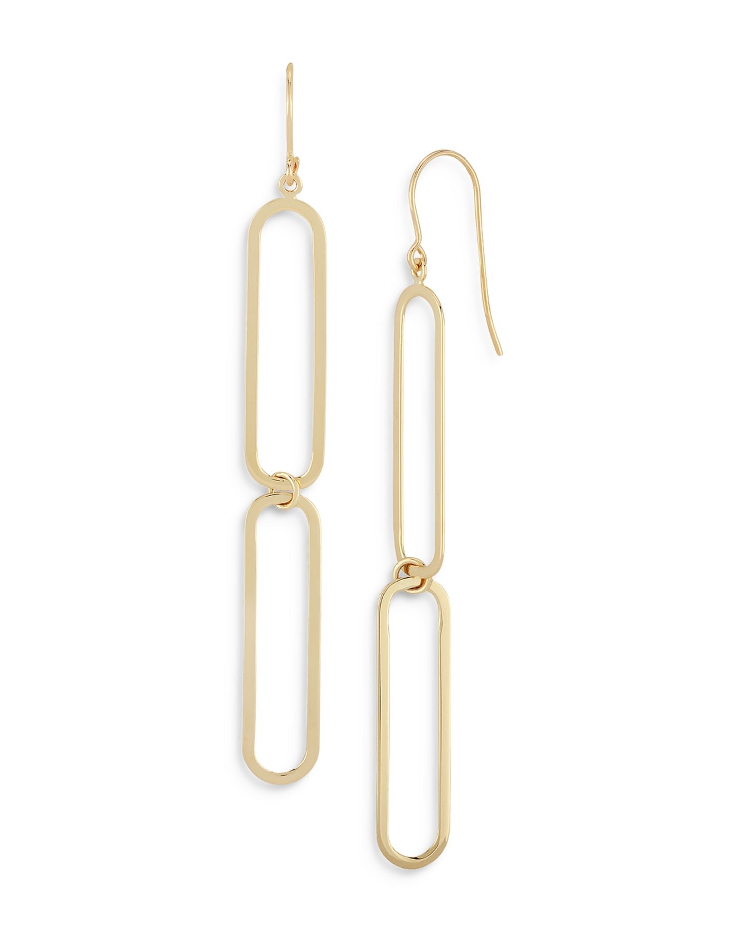 Paper Clip Drop Earrings in 14K Yellow Gold - Exclusive