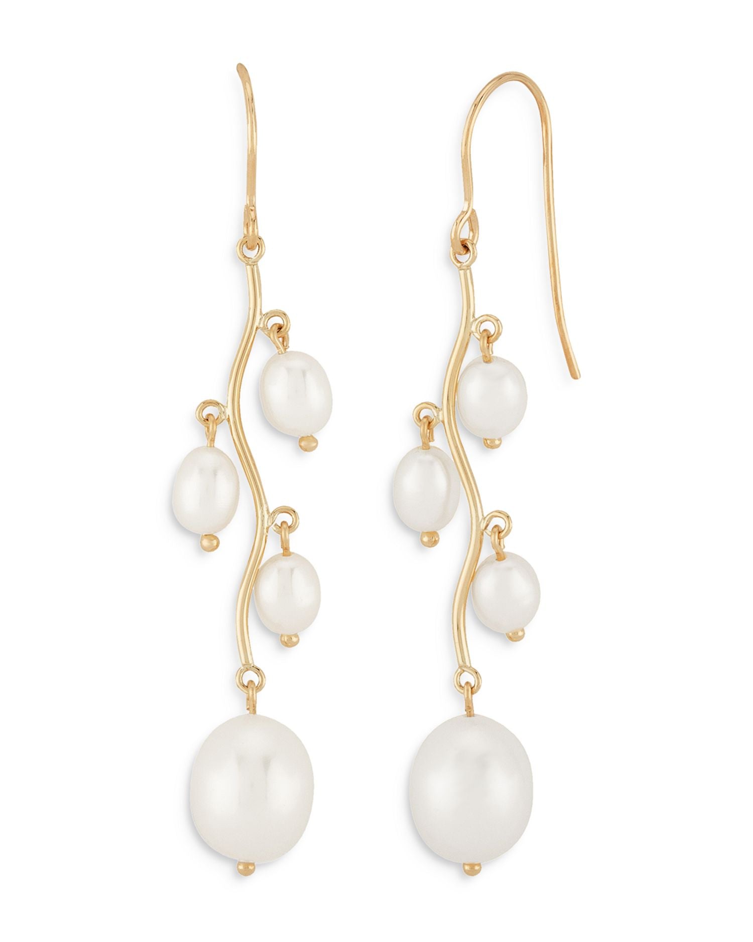Cultured Freshwater Pearl Drop Earrings in 14K Yellow Gold - Exclusive