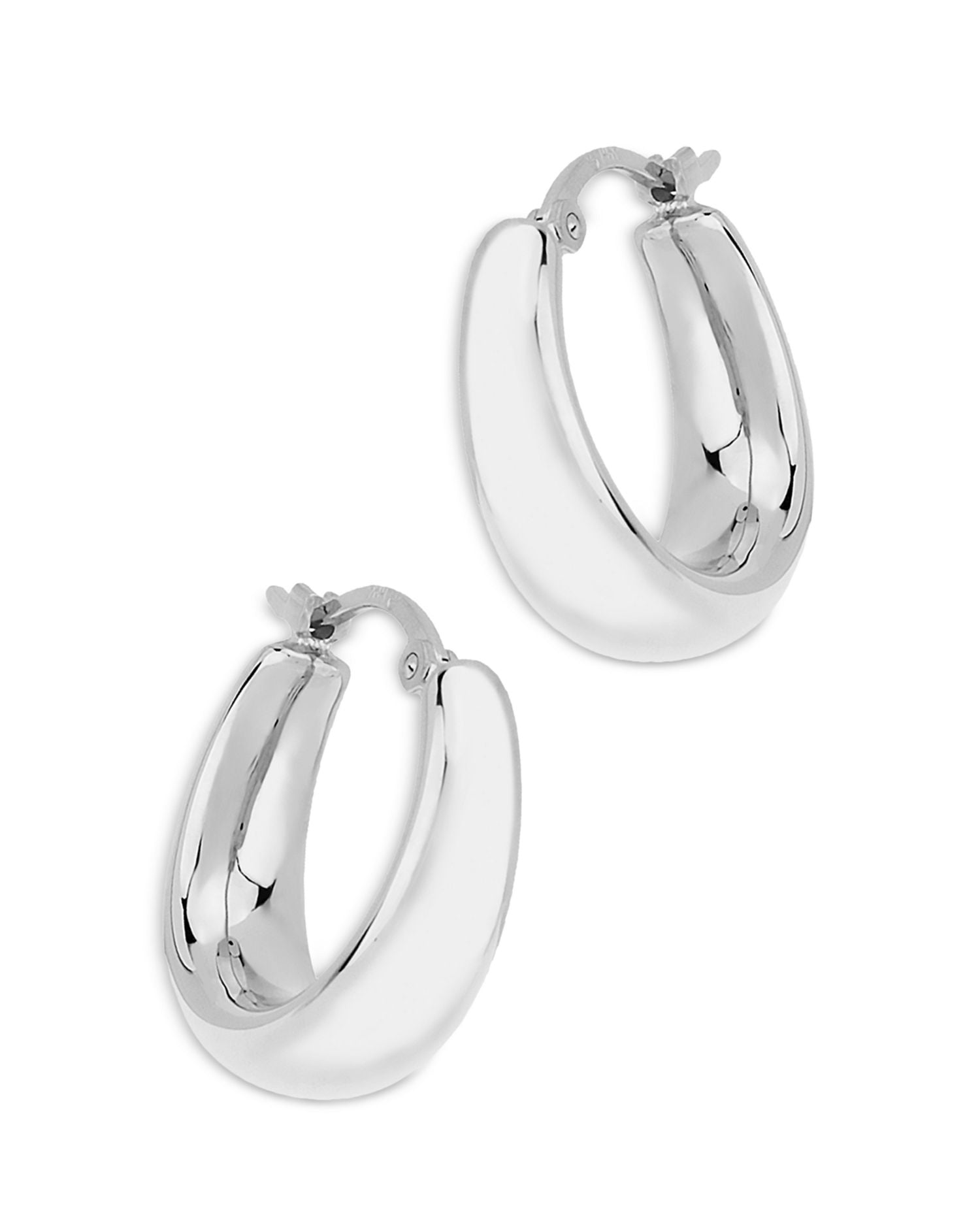 Huggie Hoop Earrings in 14K White Gold - Exclusive