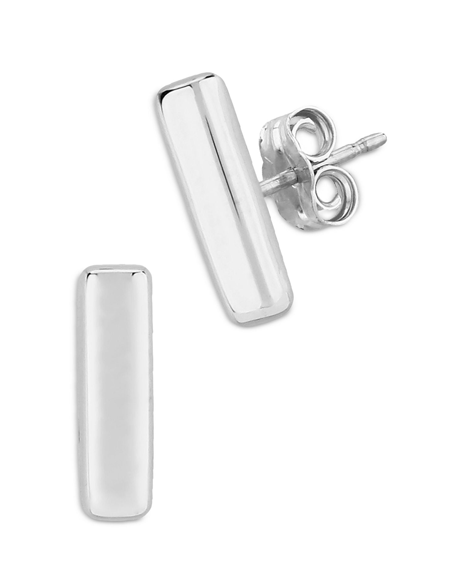 Bar Stud Earrings in 14K White Gold - Exclusive