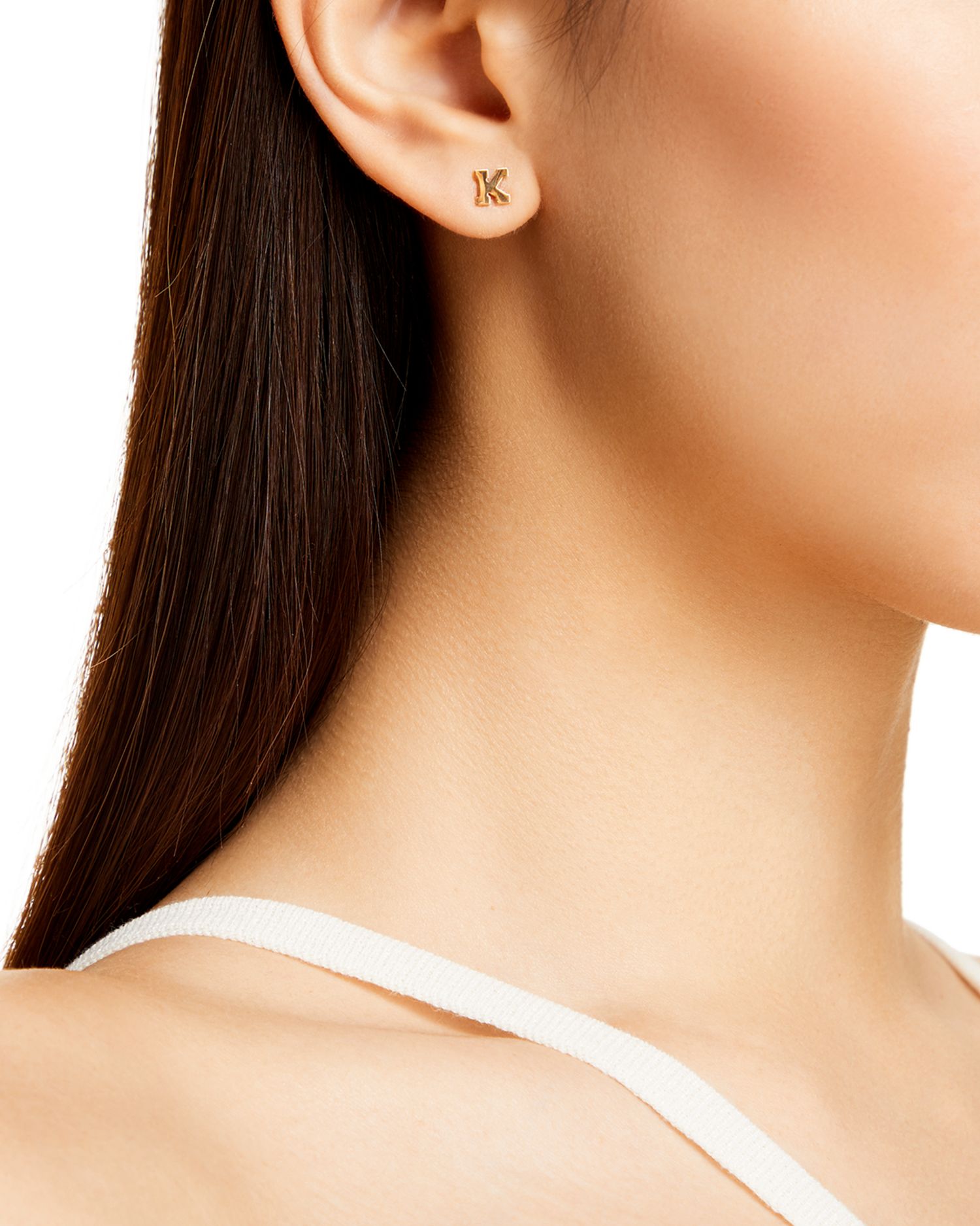 Zoë Chicco 14K Yellow Gold Initial Single Stud Earring