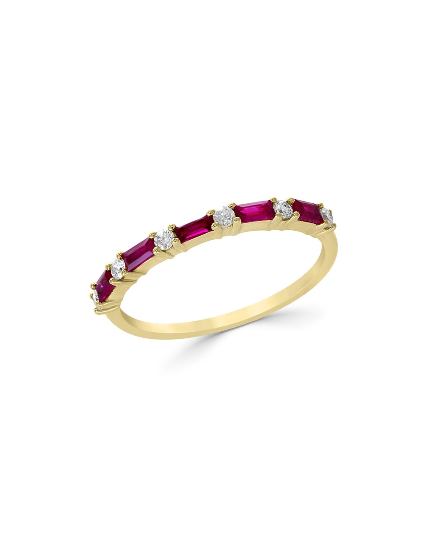 Ruby & Diamond Stacking Ring in 14K Yellow Gold - Exclusive
