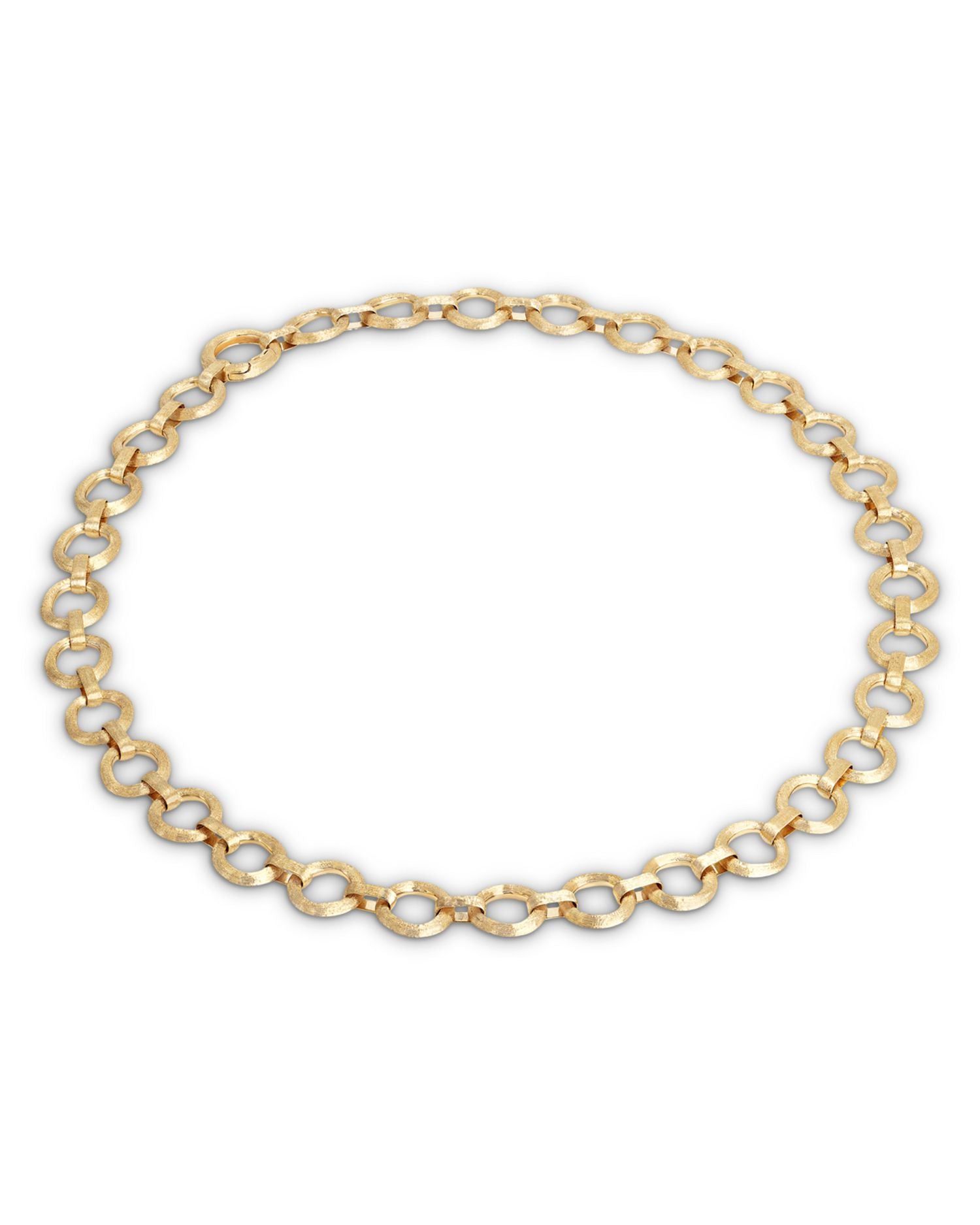 18K Yellow Gold Jaipur Flat Link Statement Necklace, 17'