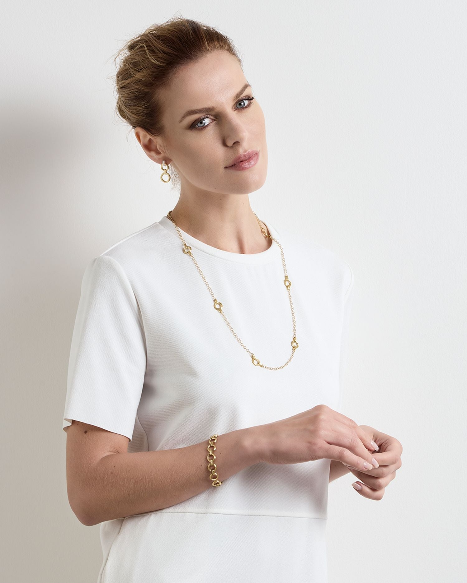 18K White & Yellow Gold Jaipur Diamond Double Drop Earrings