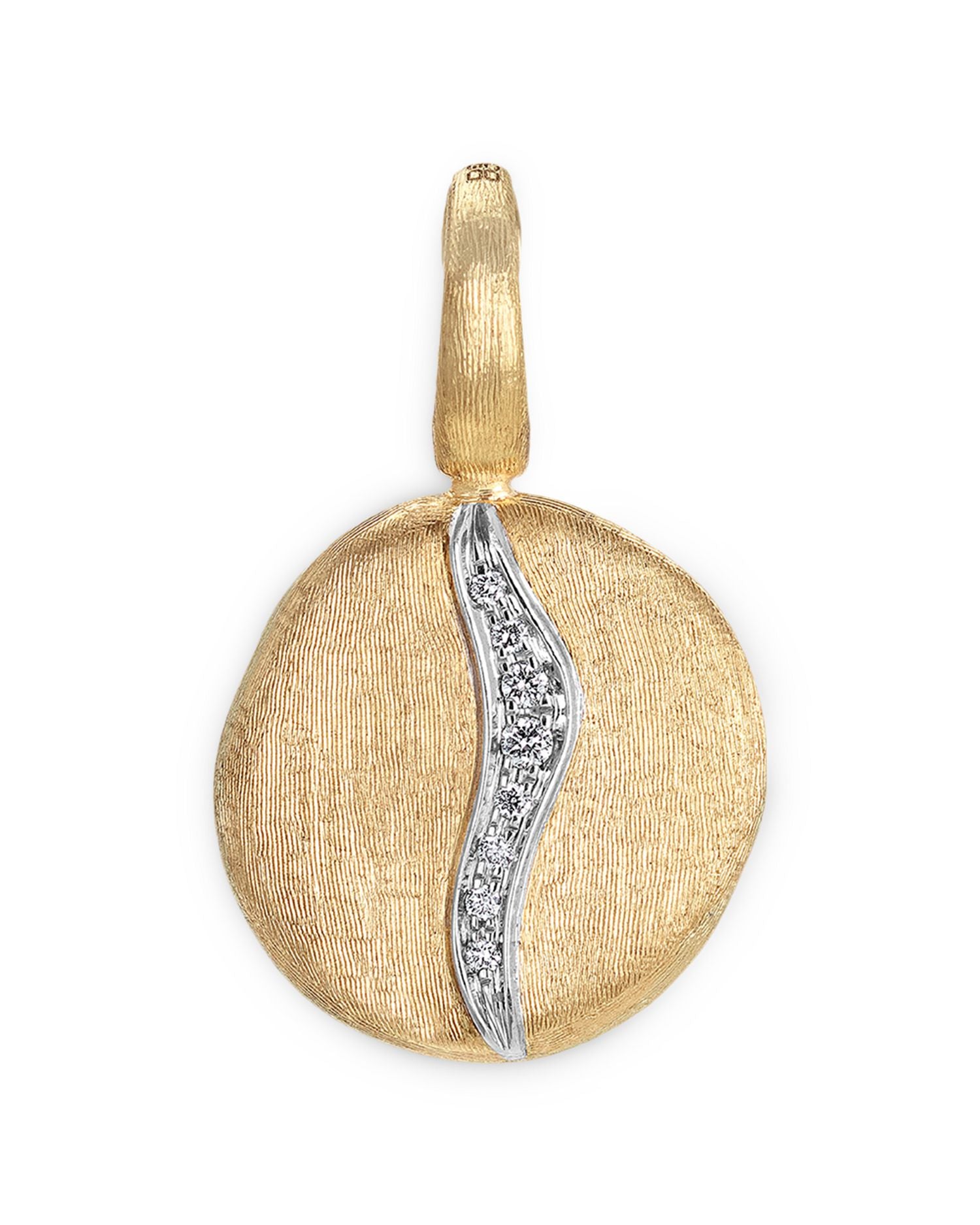 18K White & Yellow Gold Jaipur Diamond Disc Pendant