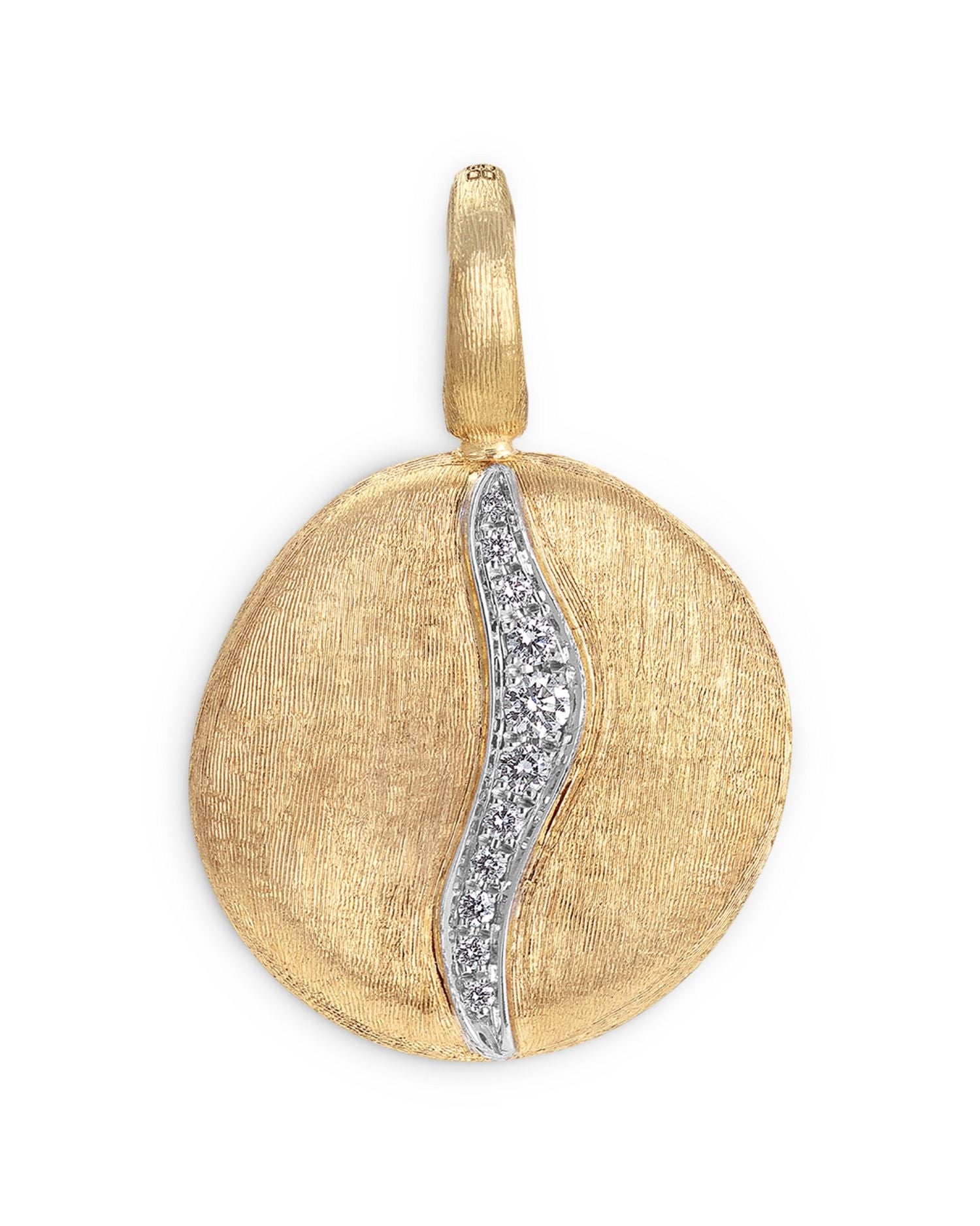 18K White & Yellow Gold Jaipur Diamond Disc Pendant