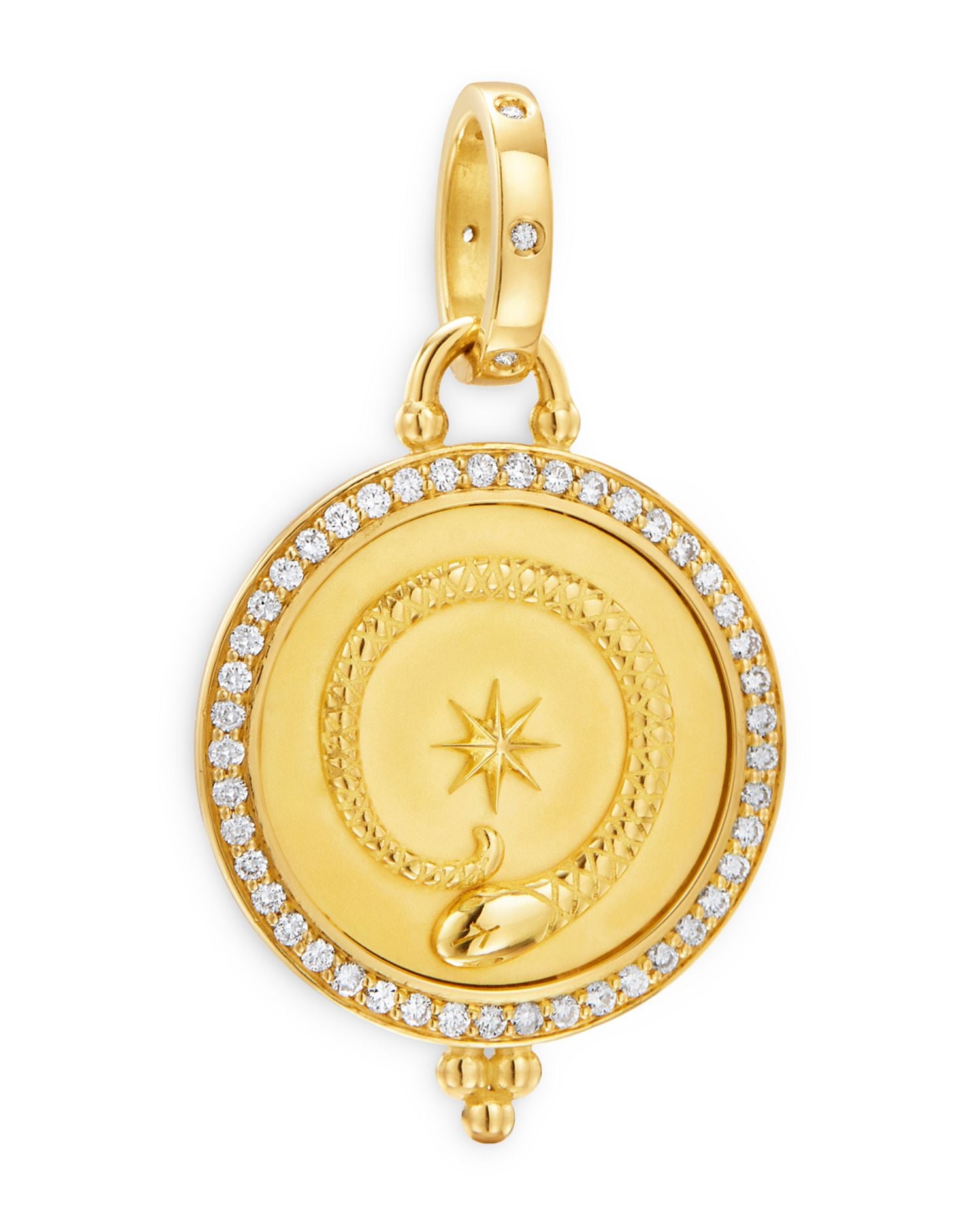 18K Yellow Gold Terra Diamond Disc Pendant