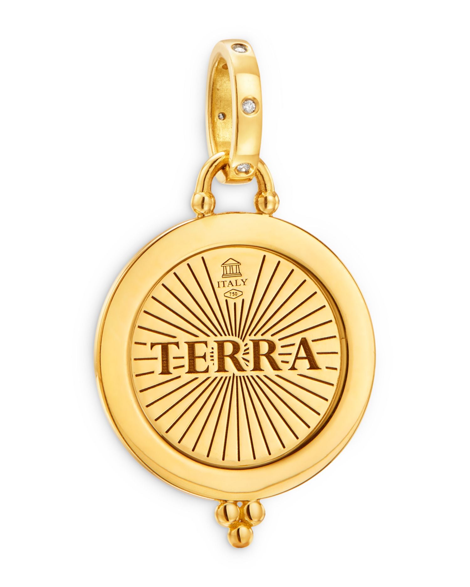 18K Yellow Gold Terra Diamond Disc Pendant