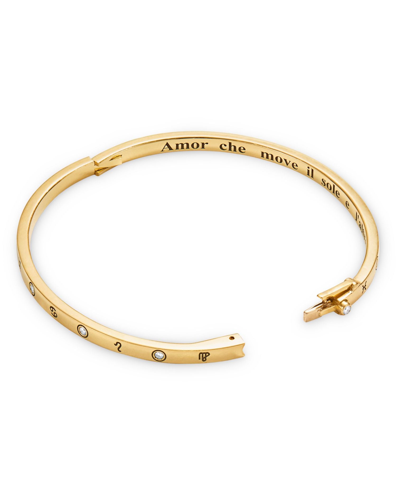 18K Yellow Gold Celestial Diamond Bangle Bracelet
