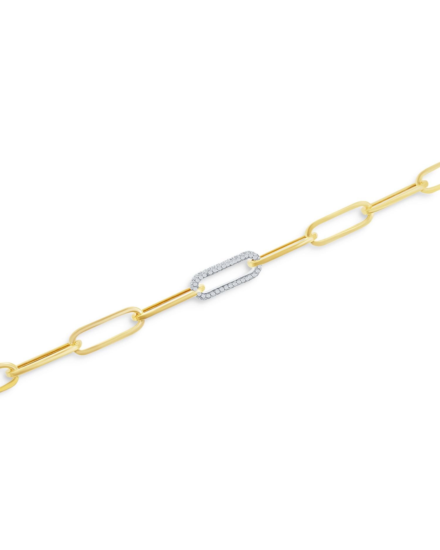 Diamond Paperclip Bracelet in 14K White & Yellow Gold, 0.80 ct. t.w. - Exclusive