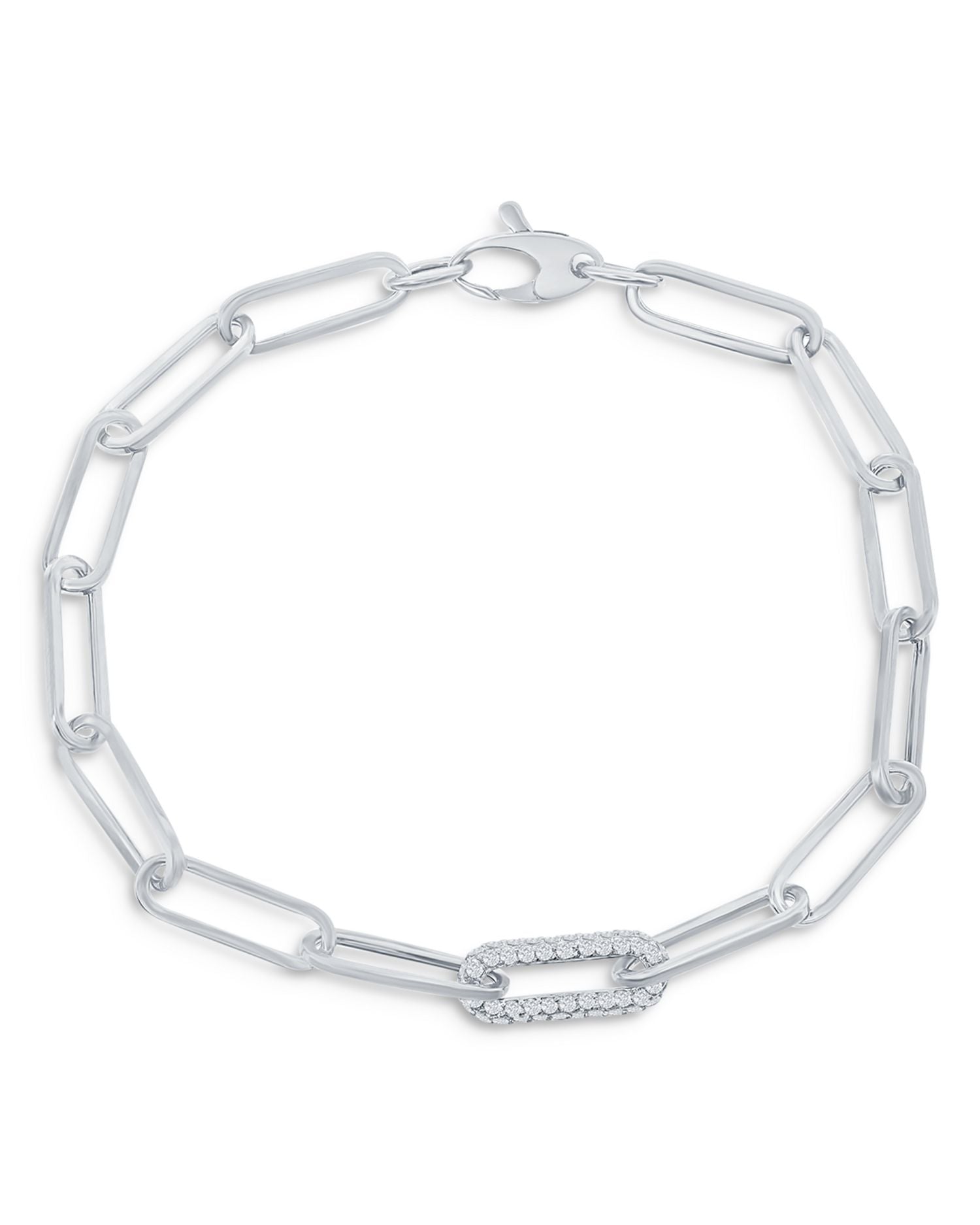 Diamond Paperclip Bracelet in 14K White Gold, 0.60 ct. t.w. - Exclusive