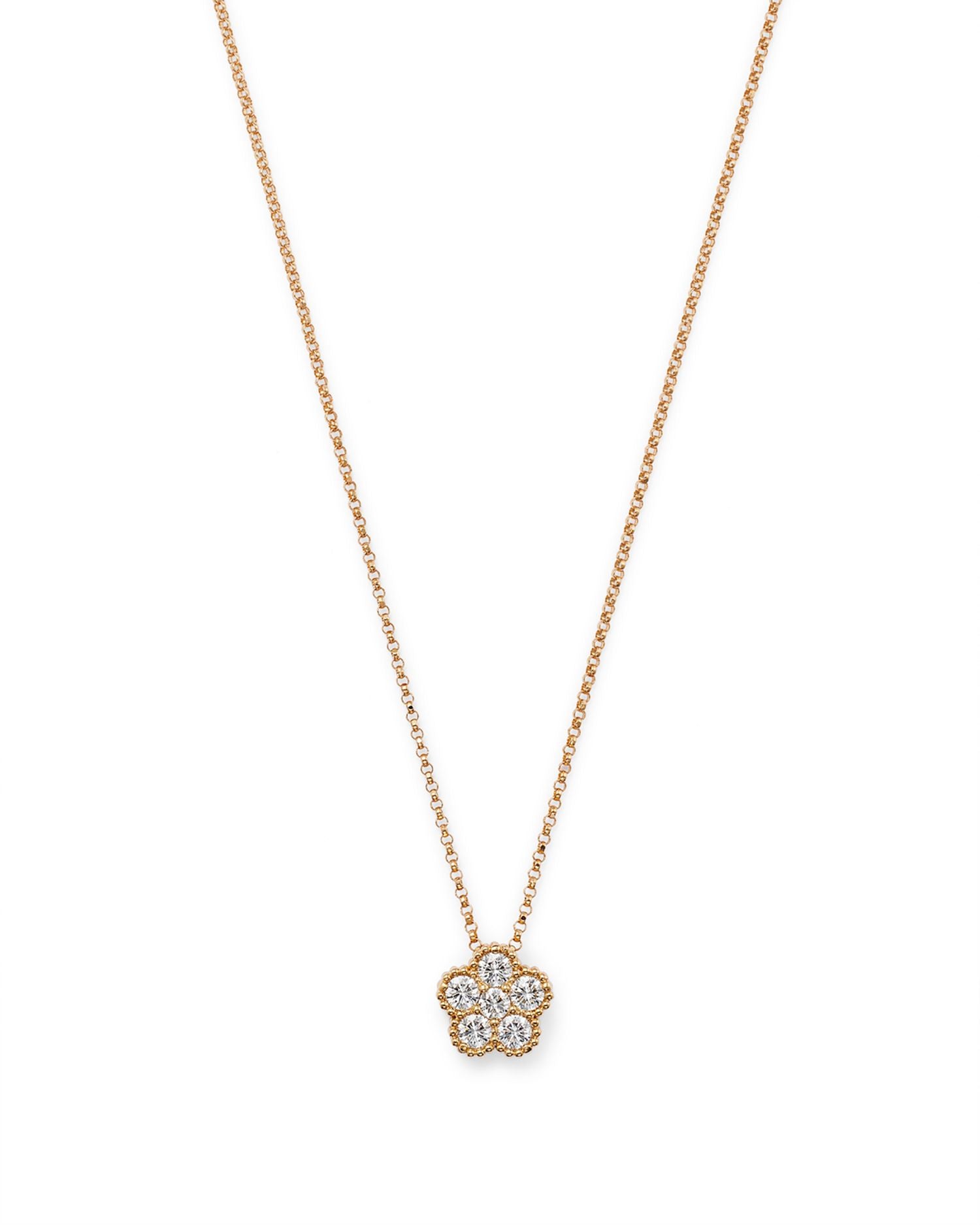 18K Yellow Gold Daisy Diamond Pendant Necklace, 17' - Exclusive