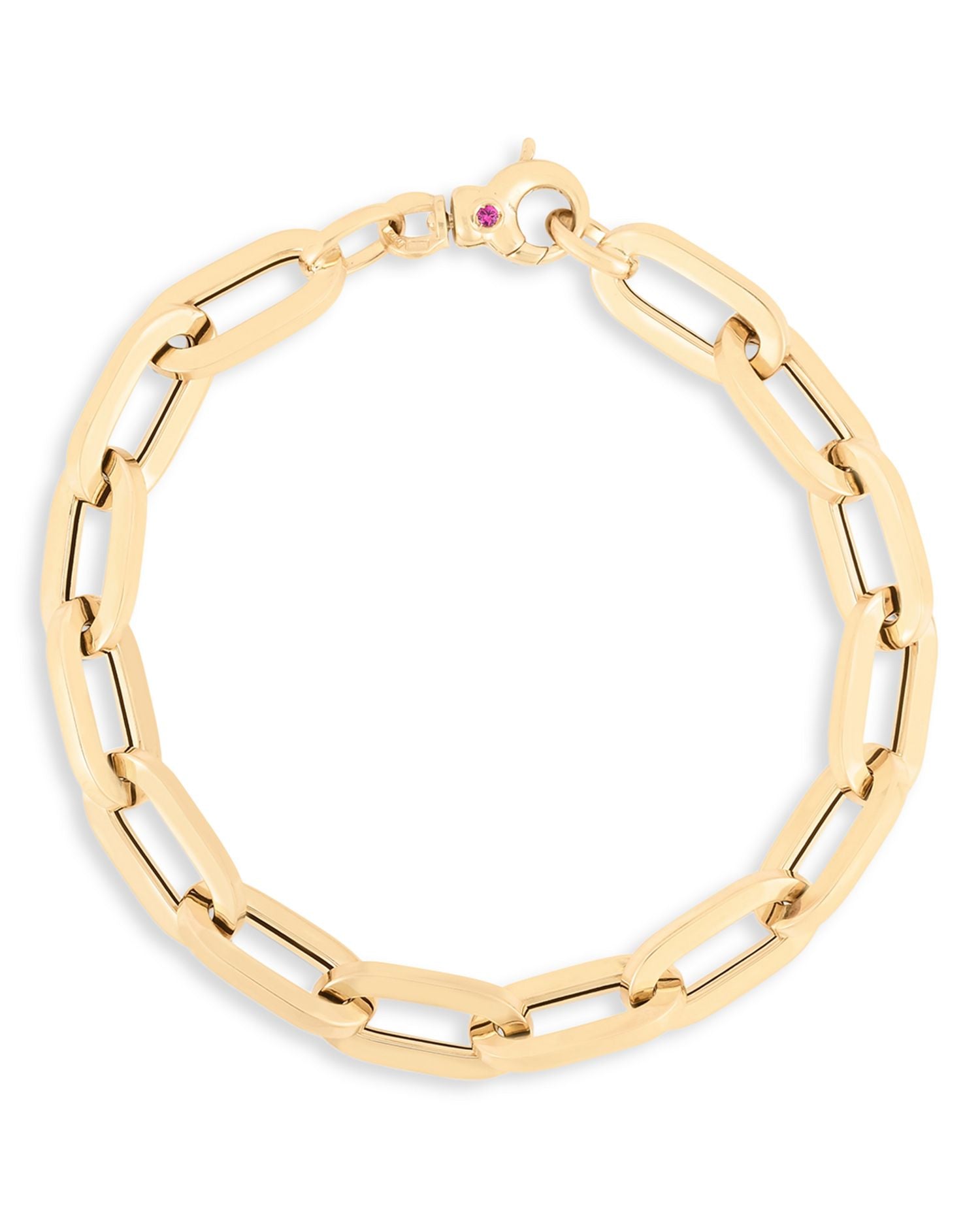 18K Yellow Gold Classic Oro Paperclip Link Bracelet