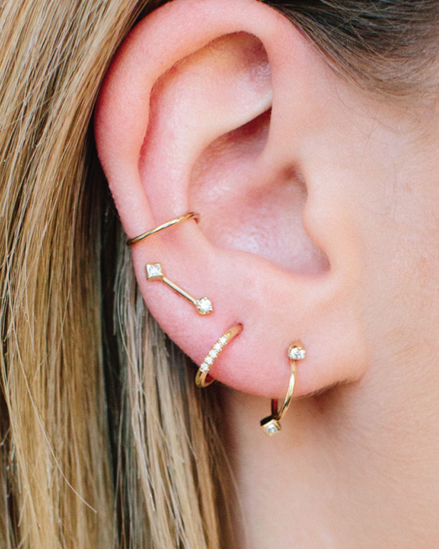 14K Yellow Gold Single Non-Pierced Ear Cuff