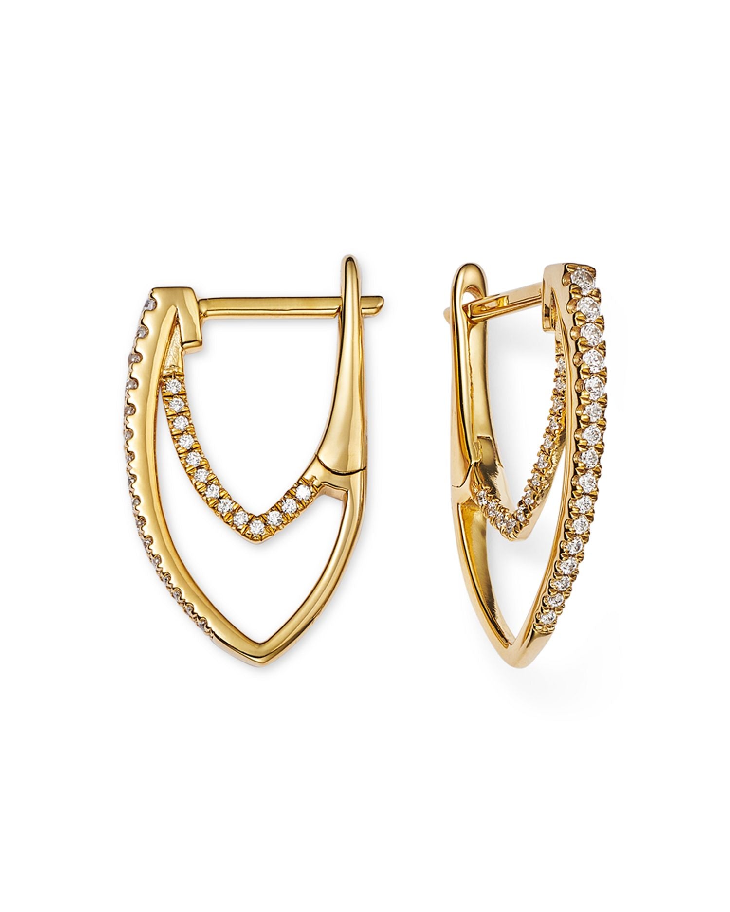 Diamond Hoop Earrings in 14K Yellow Gold, 0.25 ct. t.w. - Exclusive