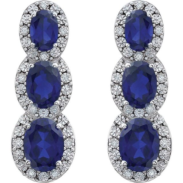 0.07Ct Lab-grown and Natural Diamond Earrings in 14K White Gold