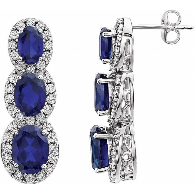 0.07Ct Lab-grown and Natural Diamond Earrings in 14K White Gold