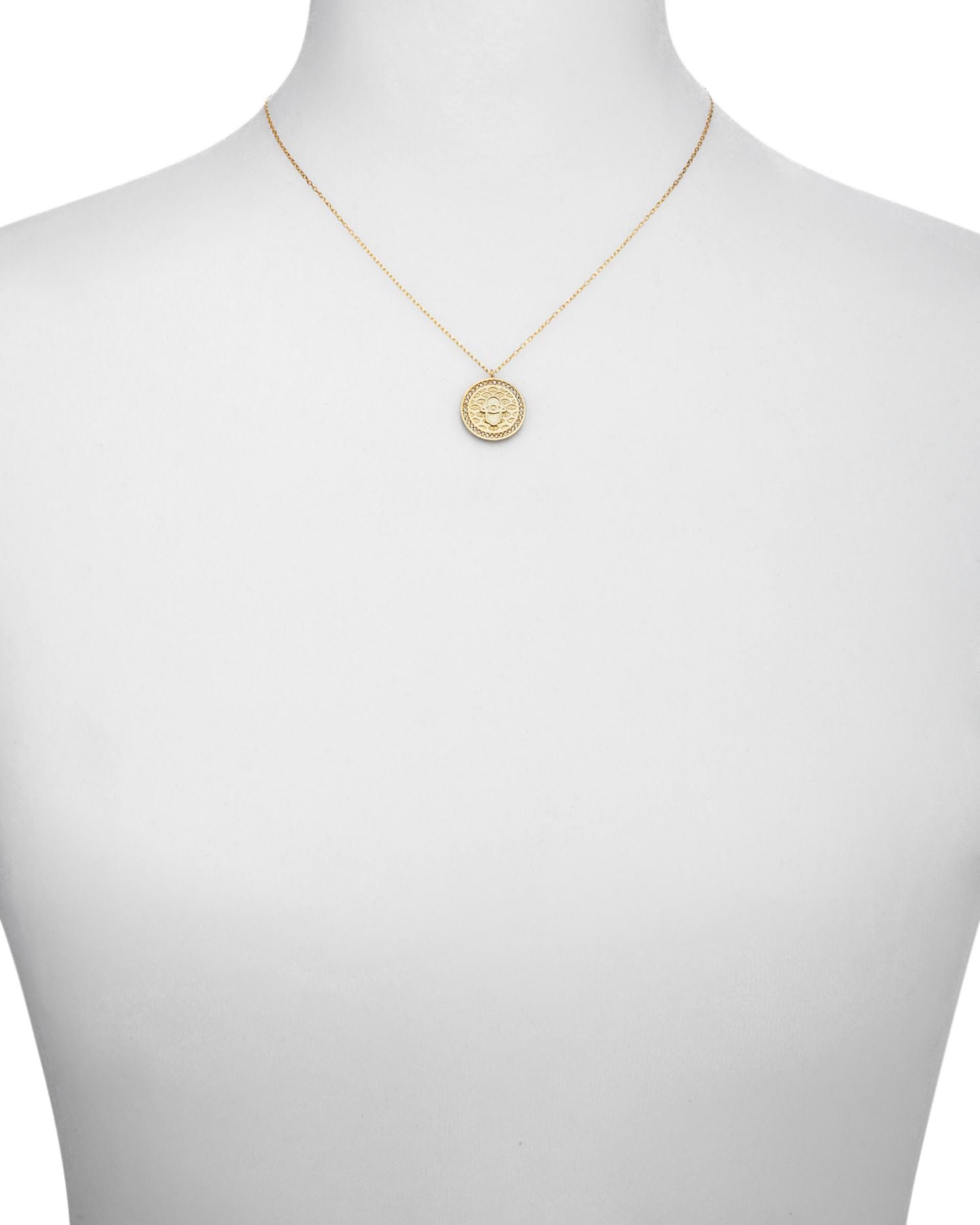 G Hamsa Pavé Evil Eye Pendant Necklace in 14K Gold Plated Sterling Silver, 16'-18'